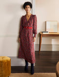 Becky Midi Wrap Dress-Winterberry, Exotic Floral