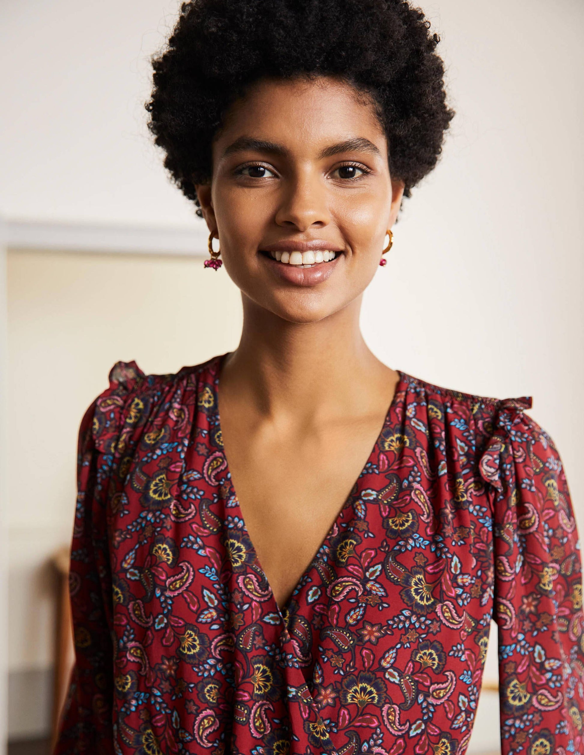 Becky Midi Wrap Dress-Winterberry, Exotic Floral-2