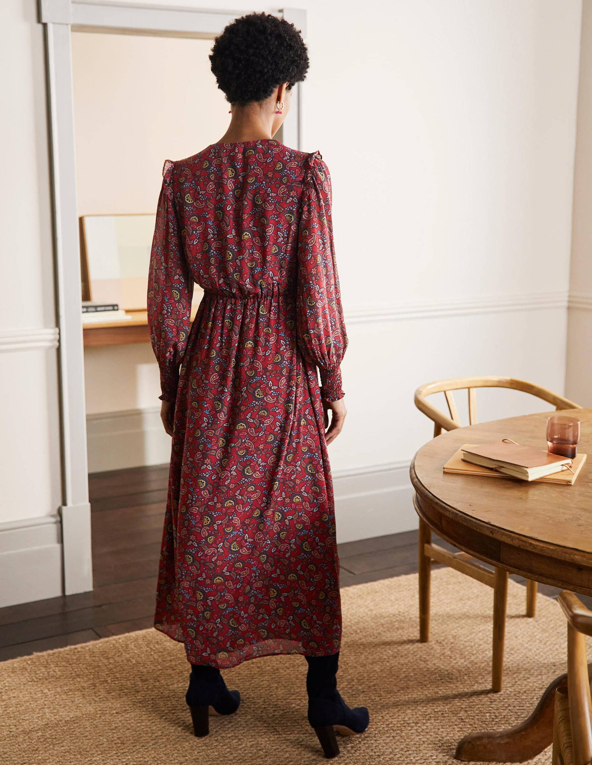 Becky Midi Wrap Dress-Winterberry, Exotic Floral-3
