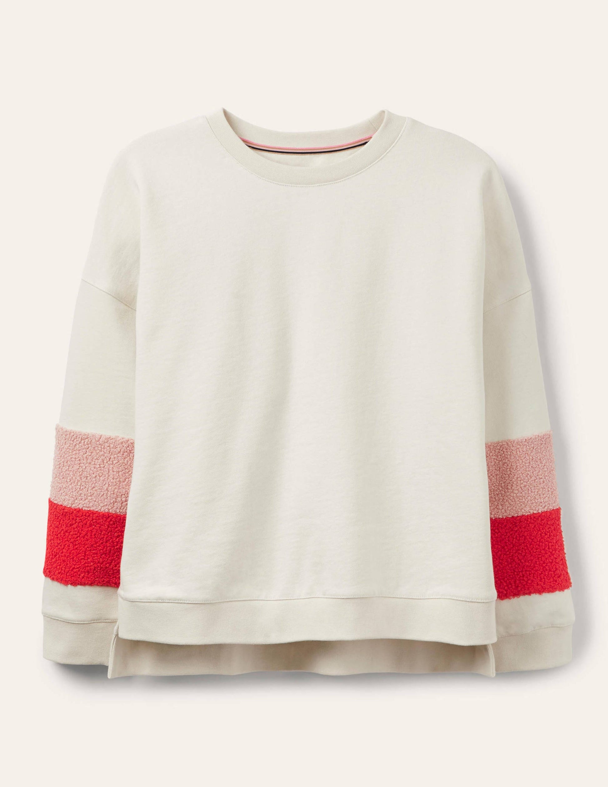 Interest Sweatshirt-Ivory Teddy Colourblock-5