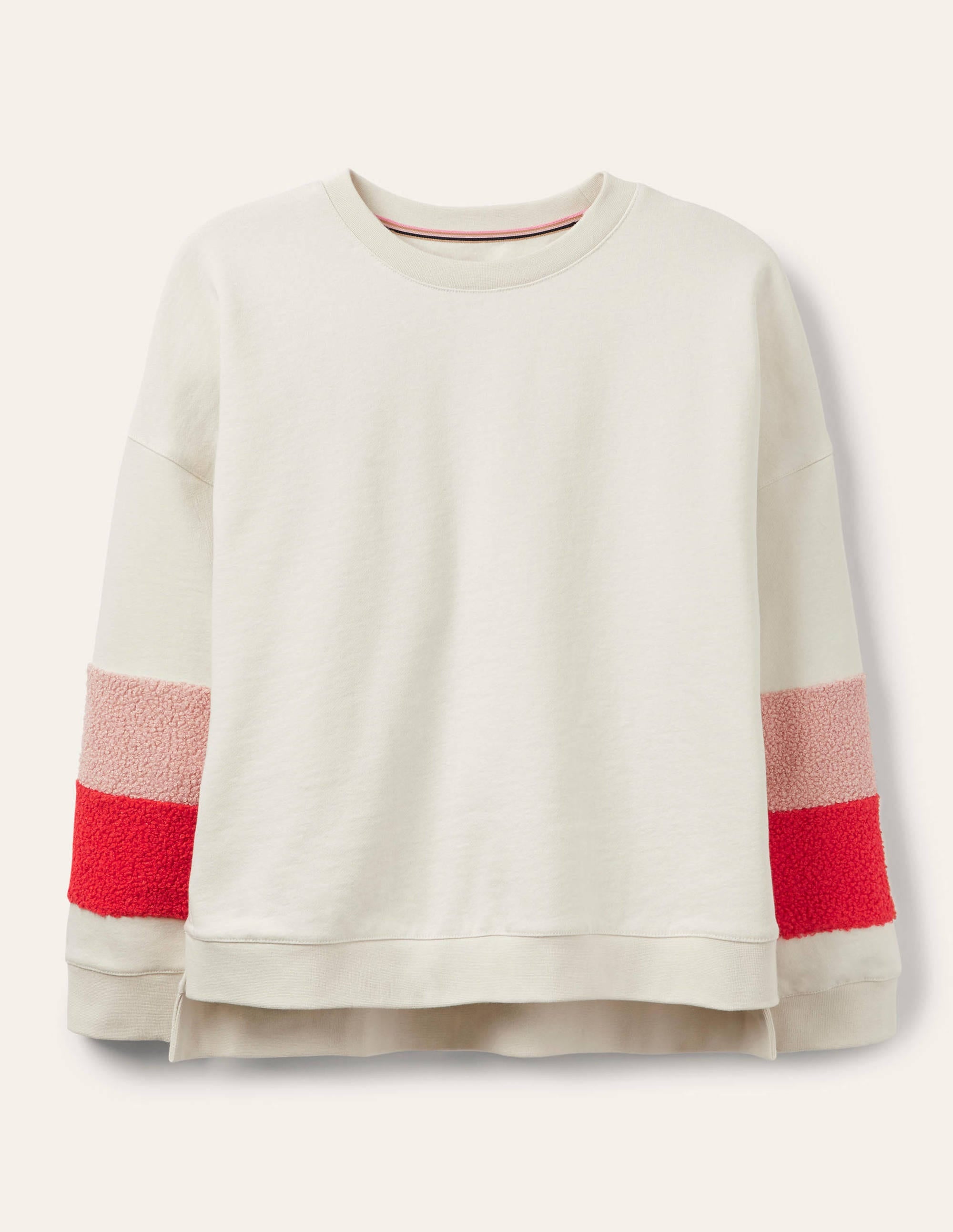 Interest Sweatshirt-Ivory Teddy Colourblock - Image 5