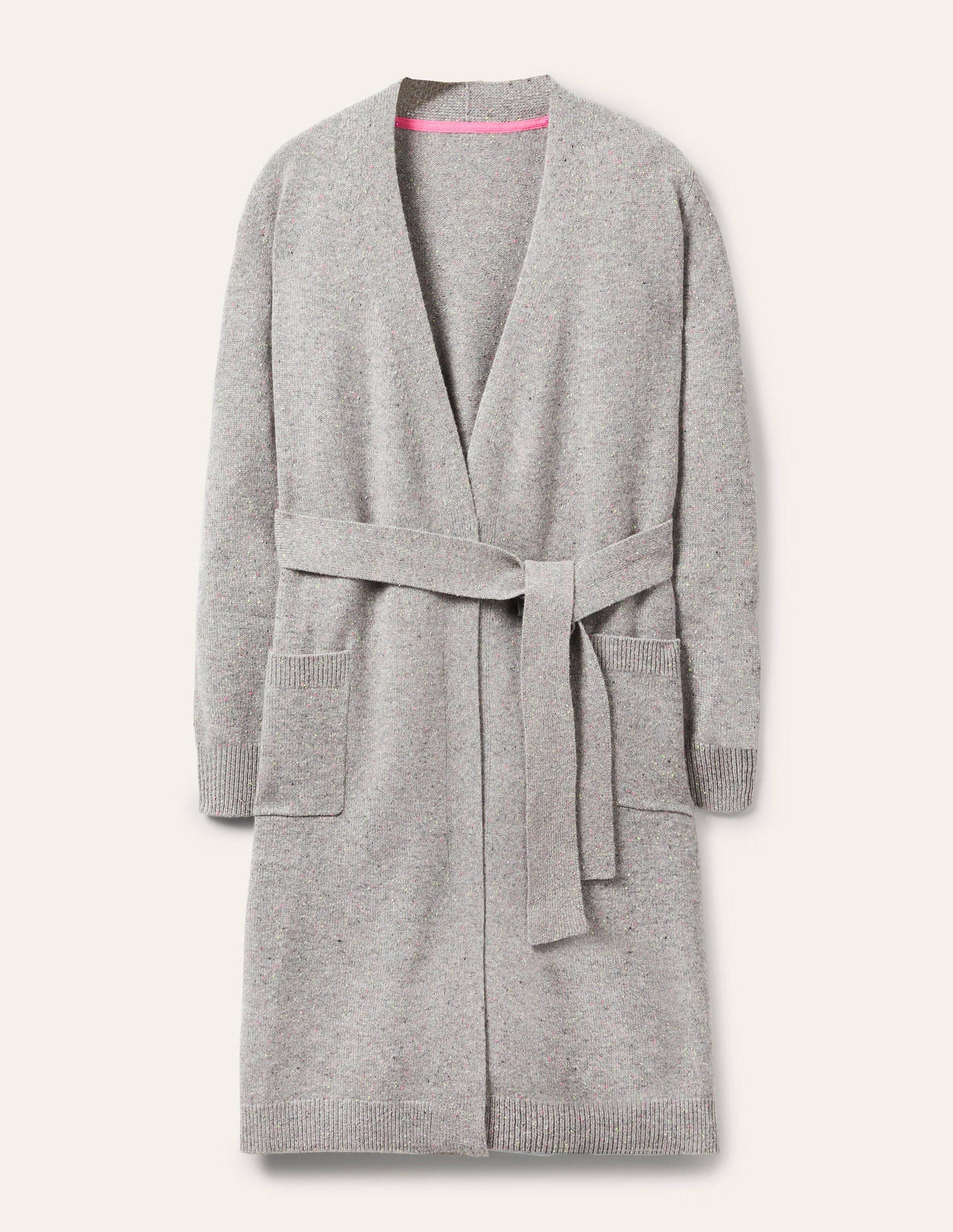 Cashmere Robe-Mid Grey Melange, Multi Neps-5