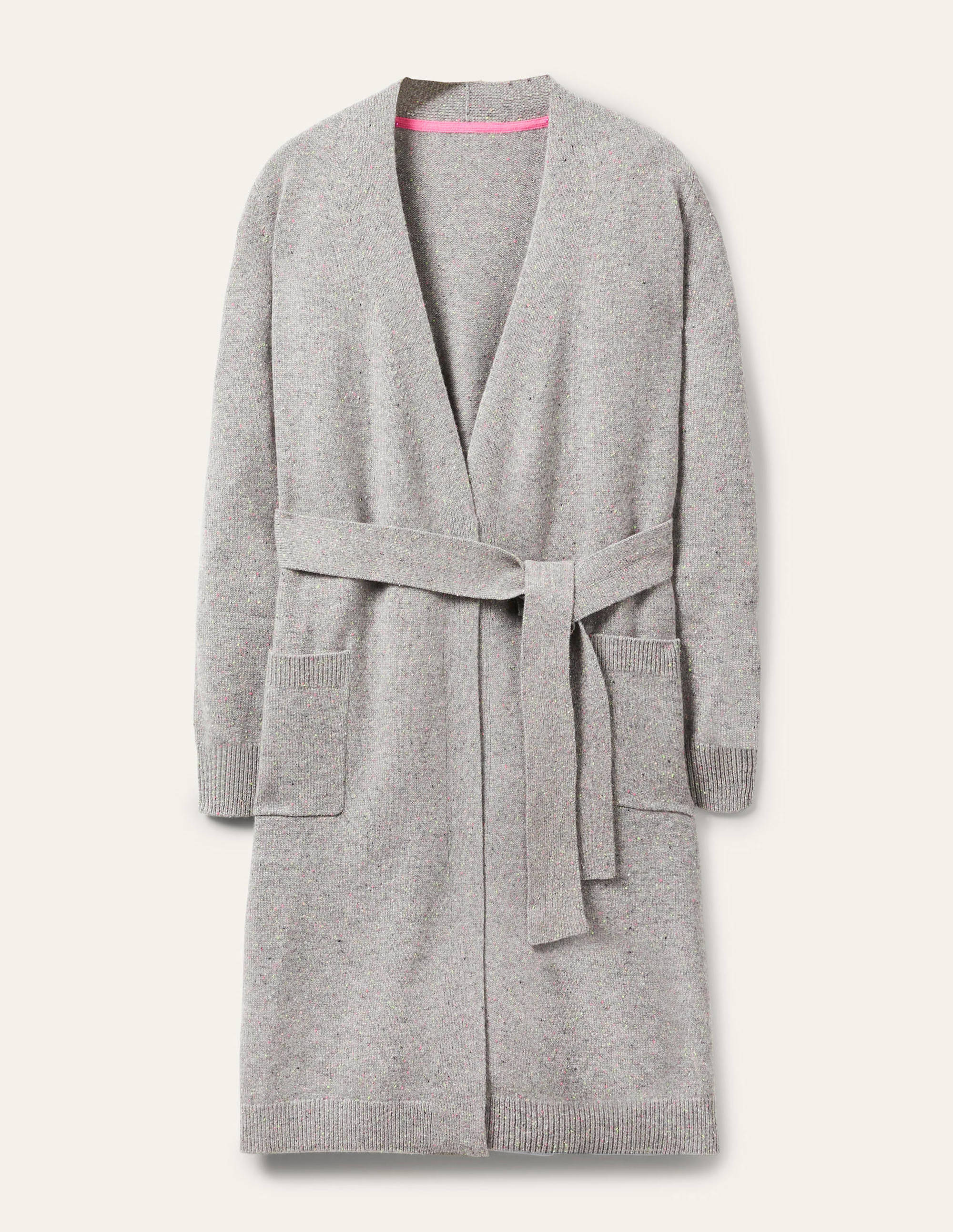 Cashmere Robe-Mid Grey Melange, Multi Neps - Image 5