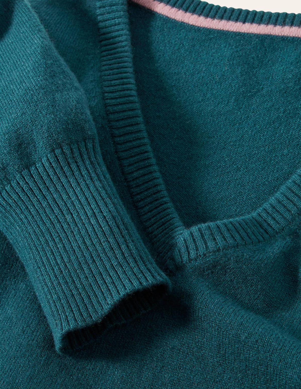 Cashmere V-neck Relaxed Jumper-Dark Teal-6
