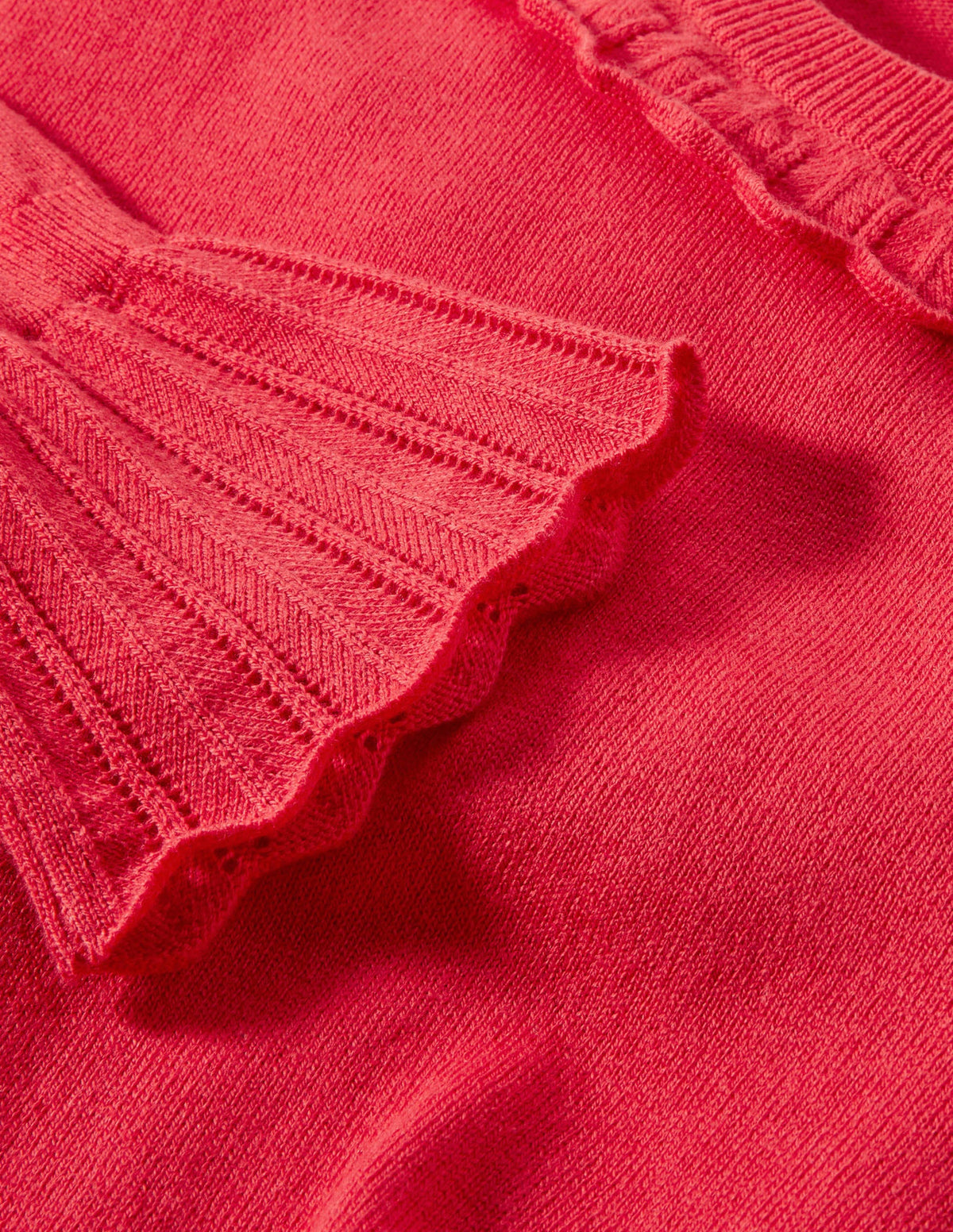 Aimee Pointelle Jumper-Bright Red - Image 7