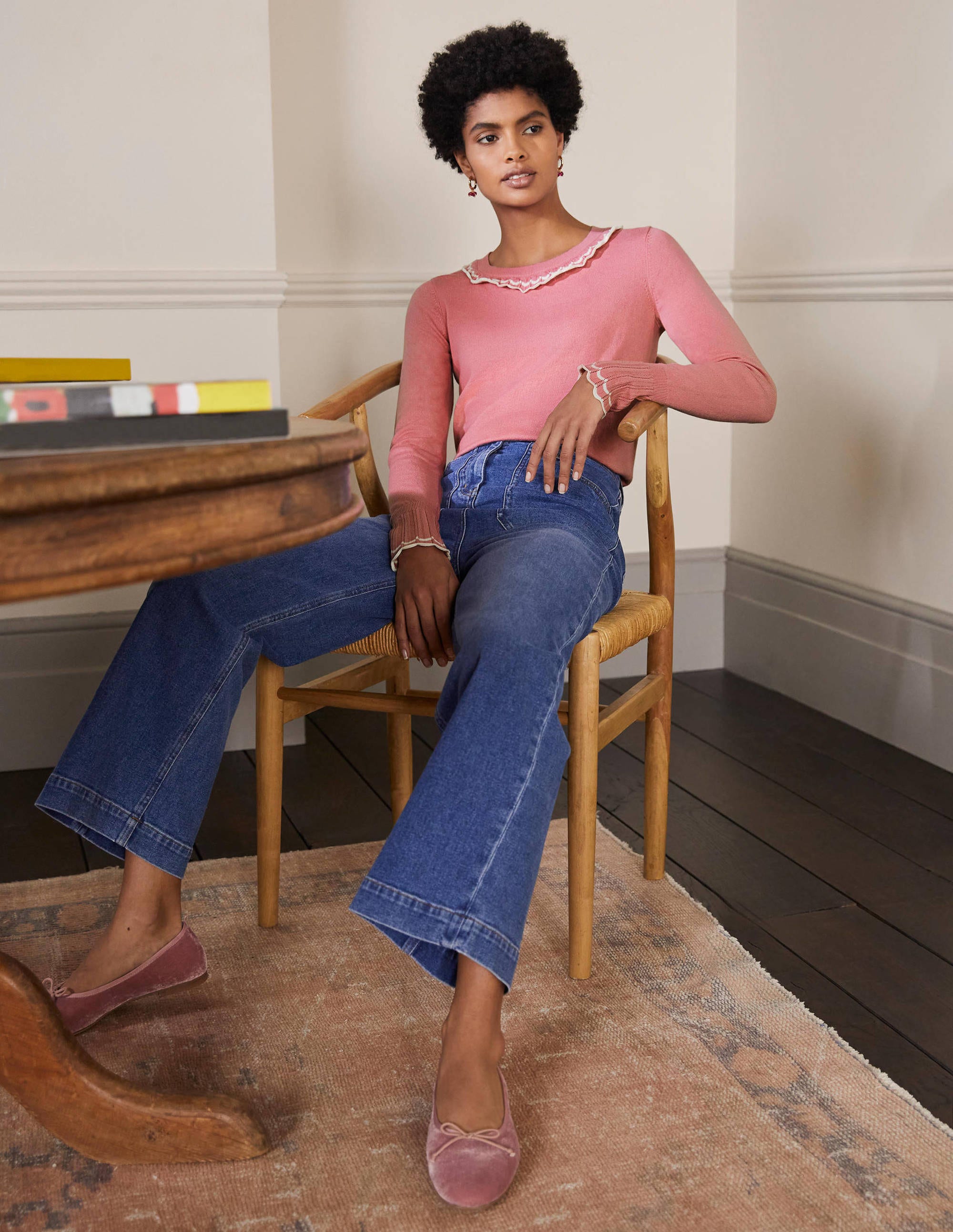 Aimee Pointelle Jumper-Formica Pink - Image 4