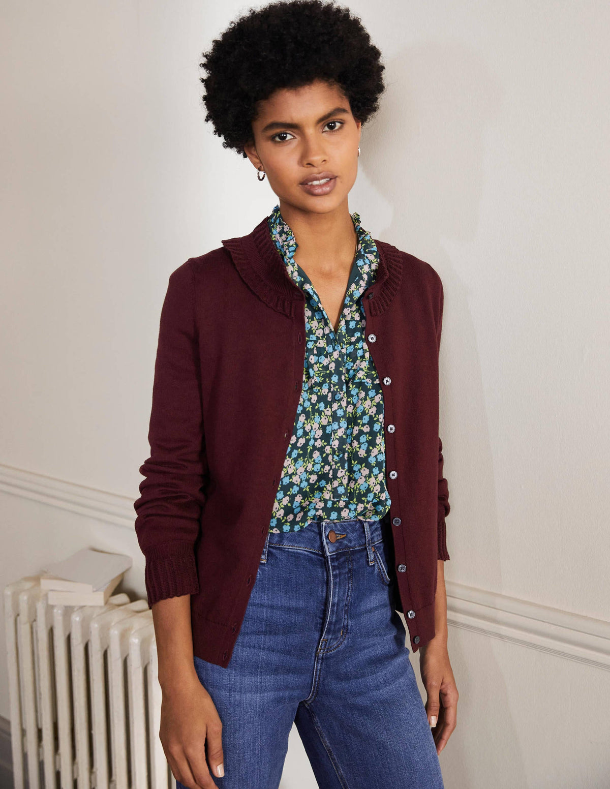 Frederica Pointelle Cardigan-Deep Wisteria - Image 1