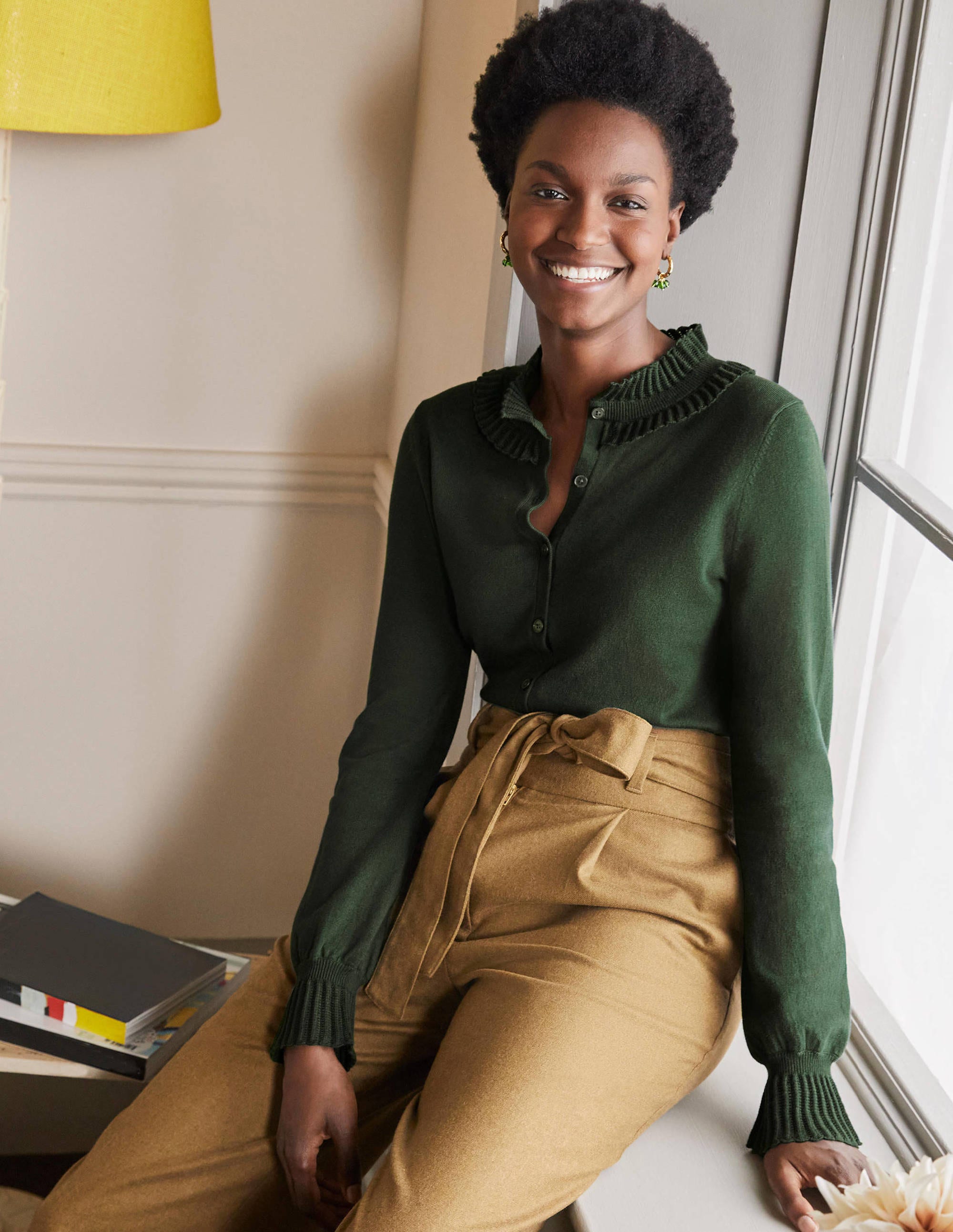 Frederica Pointelle Cardigan-Midnight Garden - Image 1