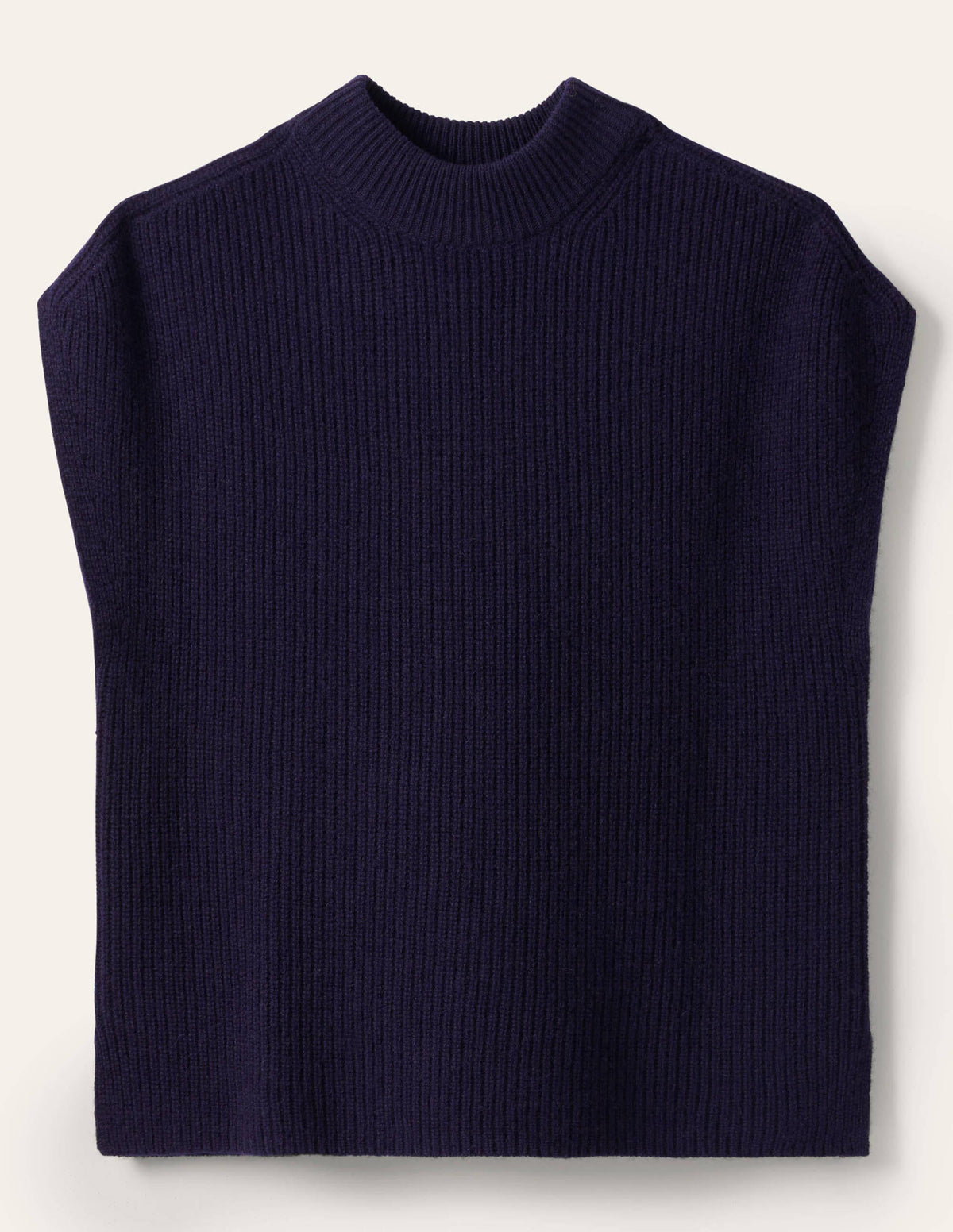 Relaxed Rib Sleeveless Jumper-Navy - Image 6