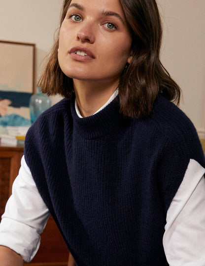 Relaxed Rib Sleeveless Jumper-Navy-5