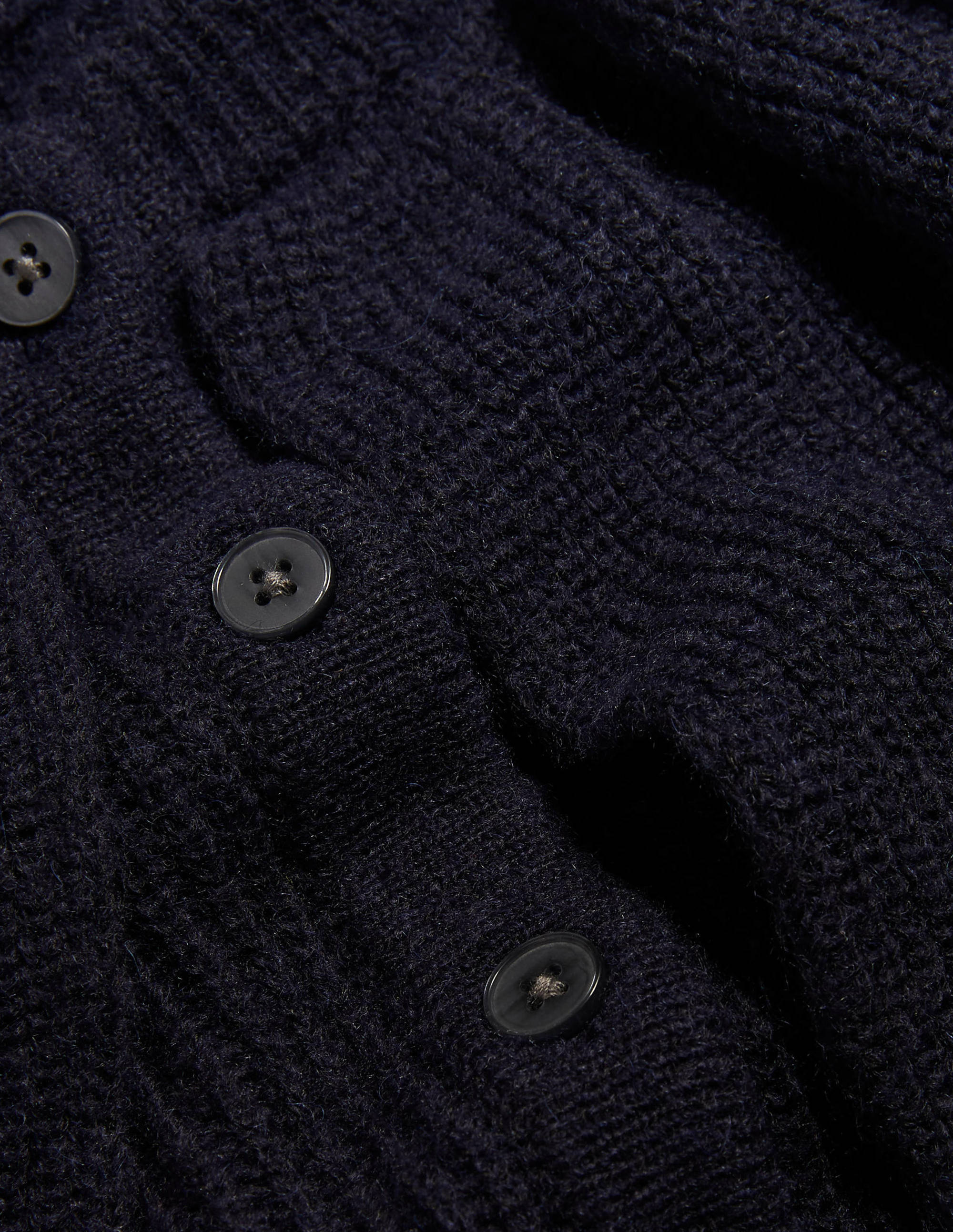 Fluffy Frill Collar Jumper-Navy - Image 6