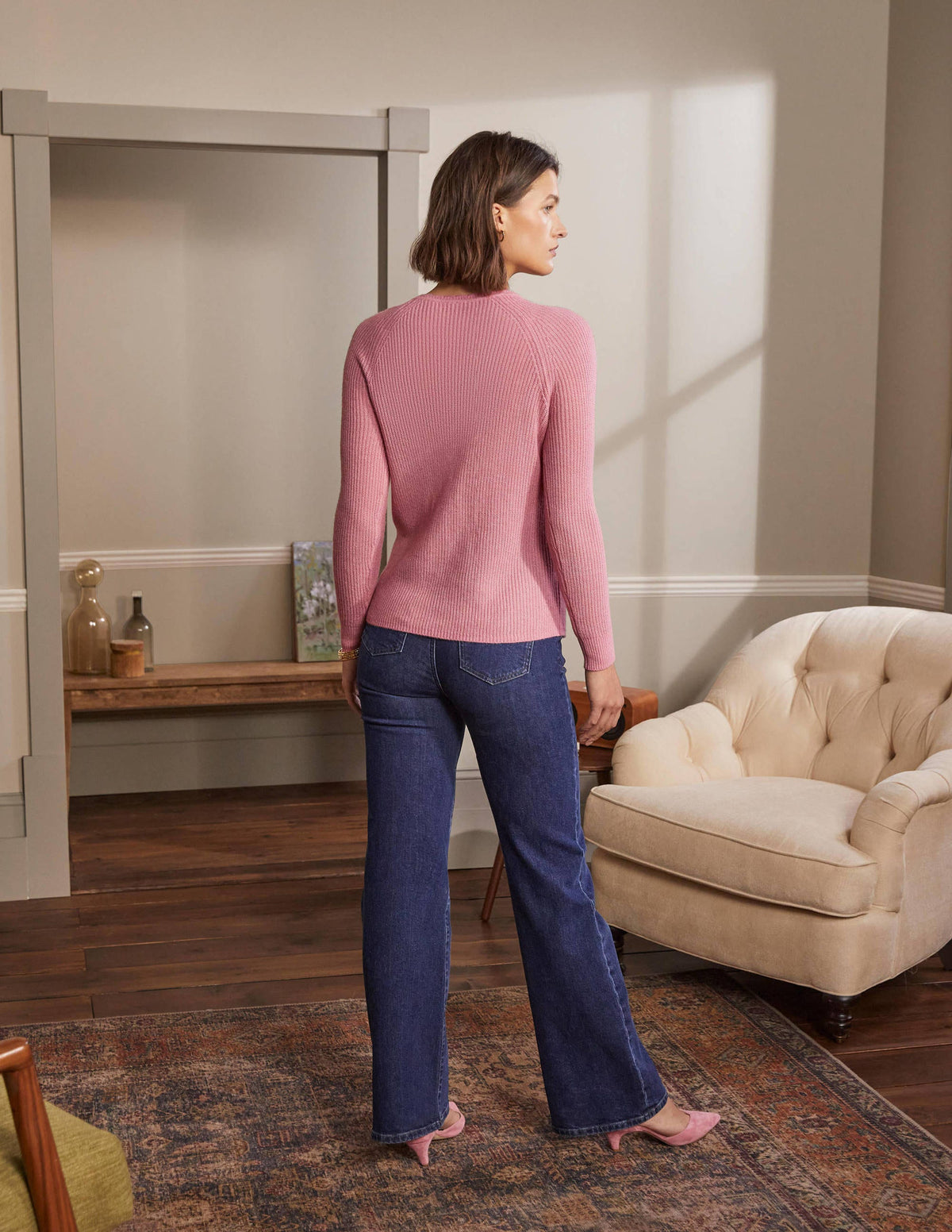 Ella Scallop Fluffy Cardigan-Formica Pink-3