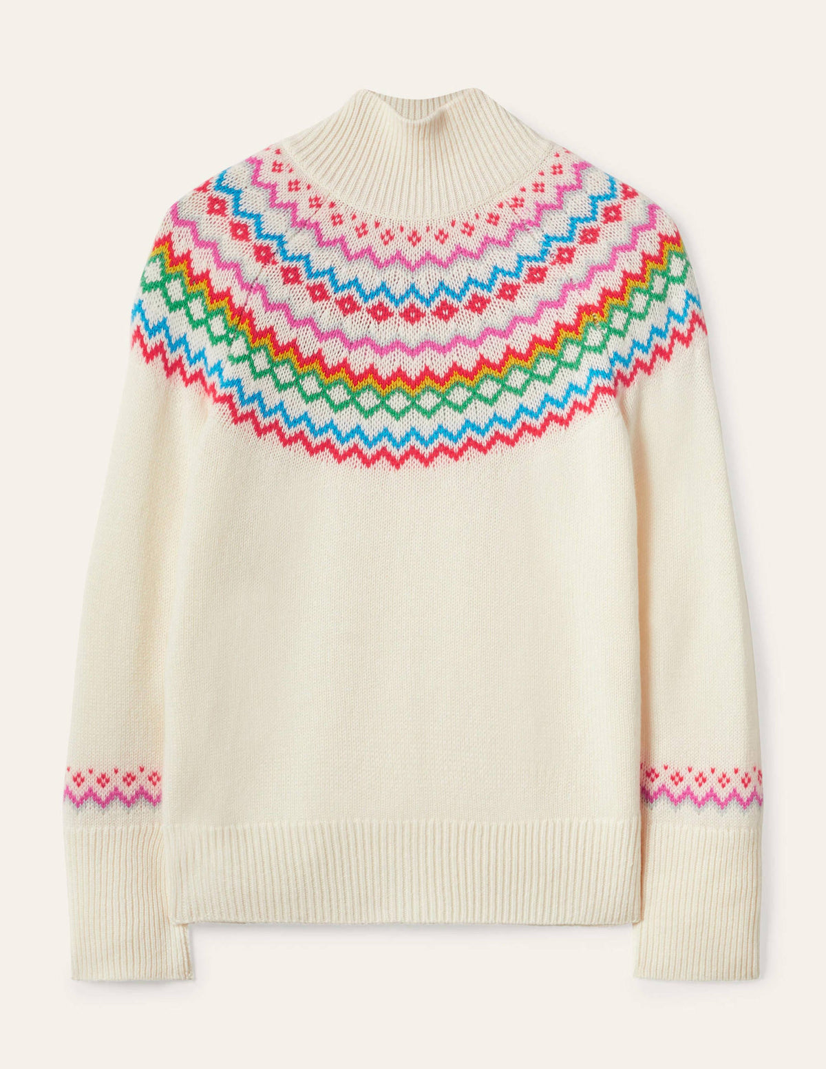 Anna Cashmere Jumper-Ivory Fair Isle - Image 6