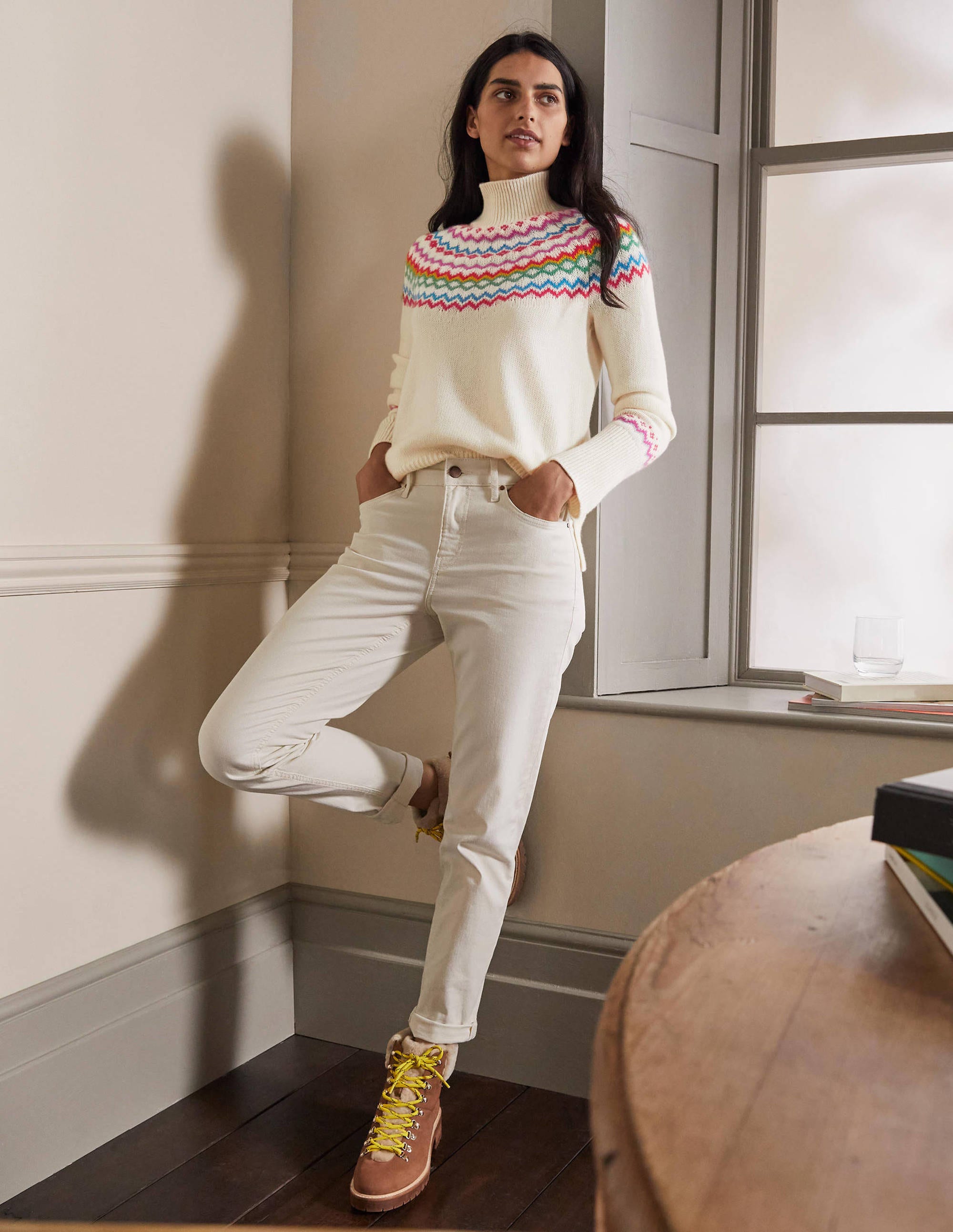 Anna Cashmere Jumper-Ivory Fair Isle - Image 4