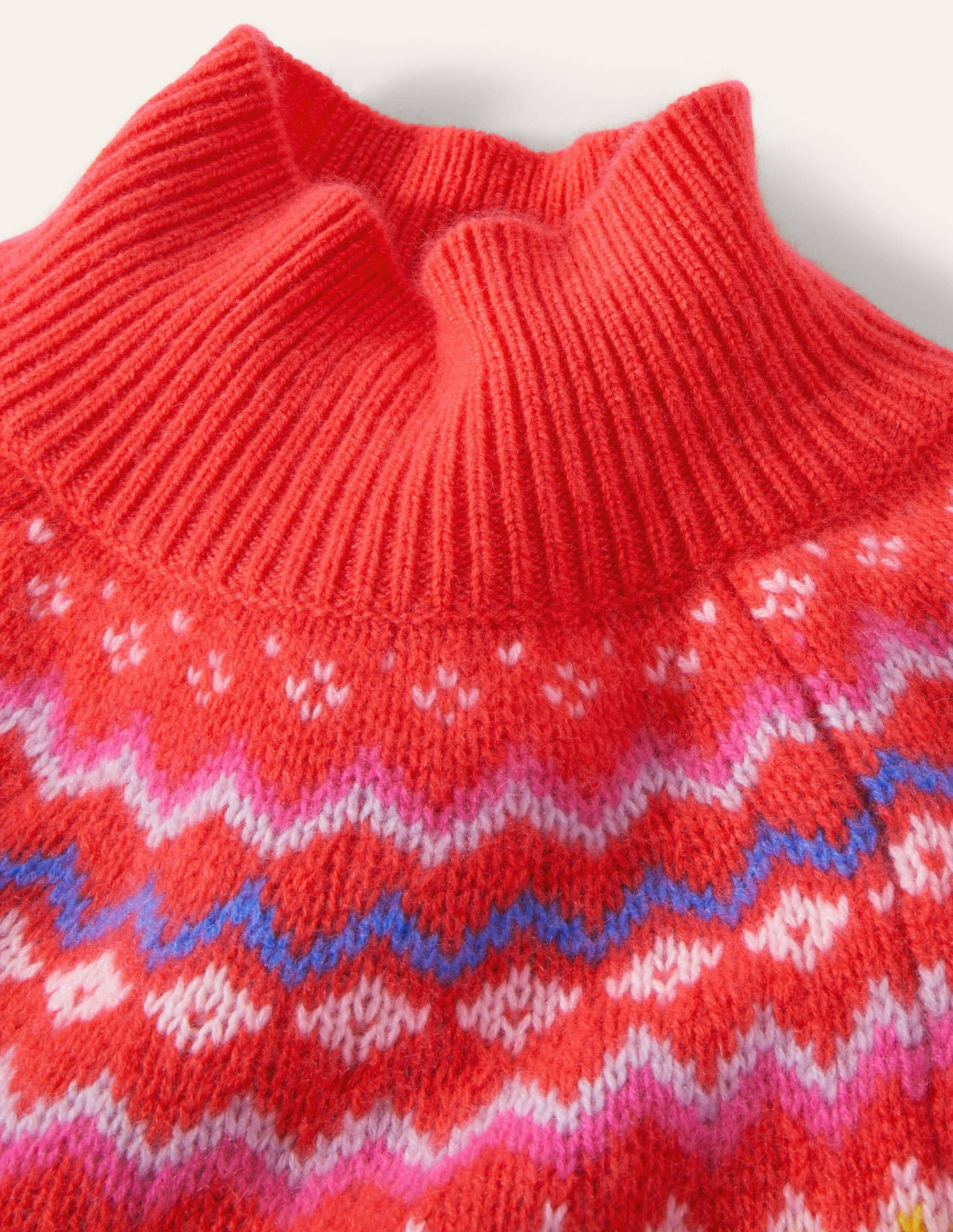 Anna Cashmere Jumper-Coral Fair Isle - Image 6
