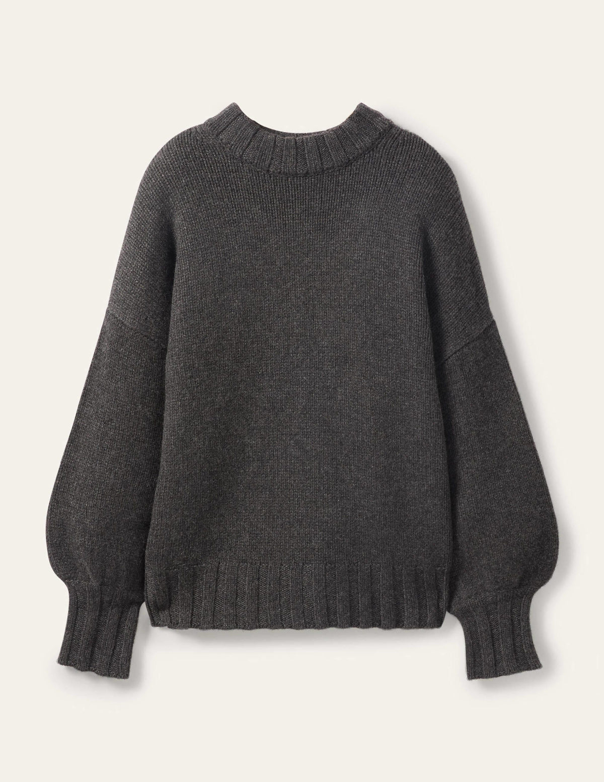 Chunky Cashmere Jumper-Charcoal Melange-6