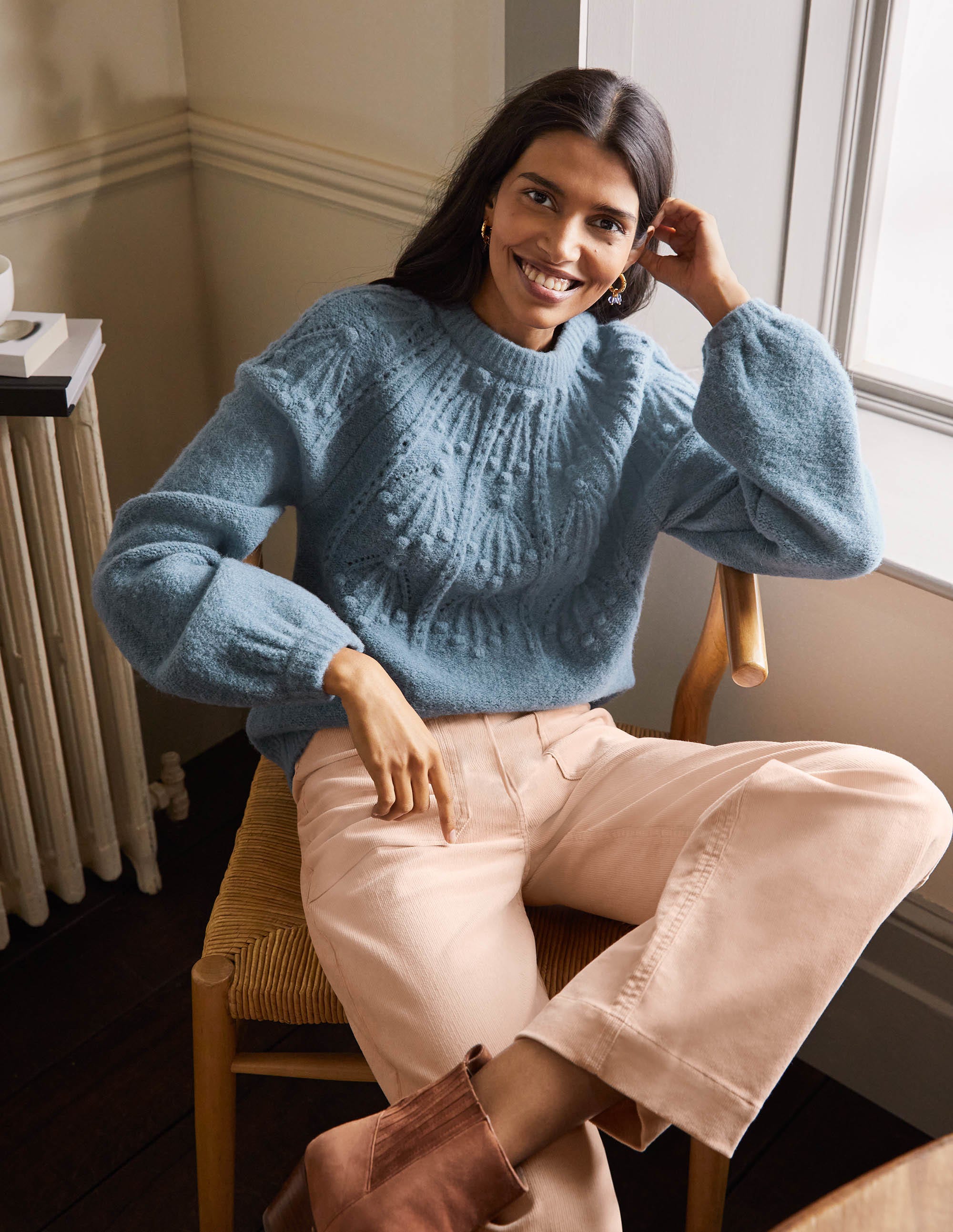 Relaxed Cable Jumper-Airforce - Image 5