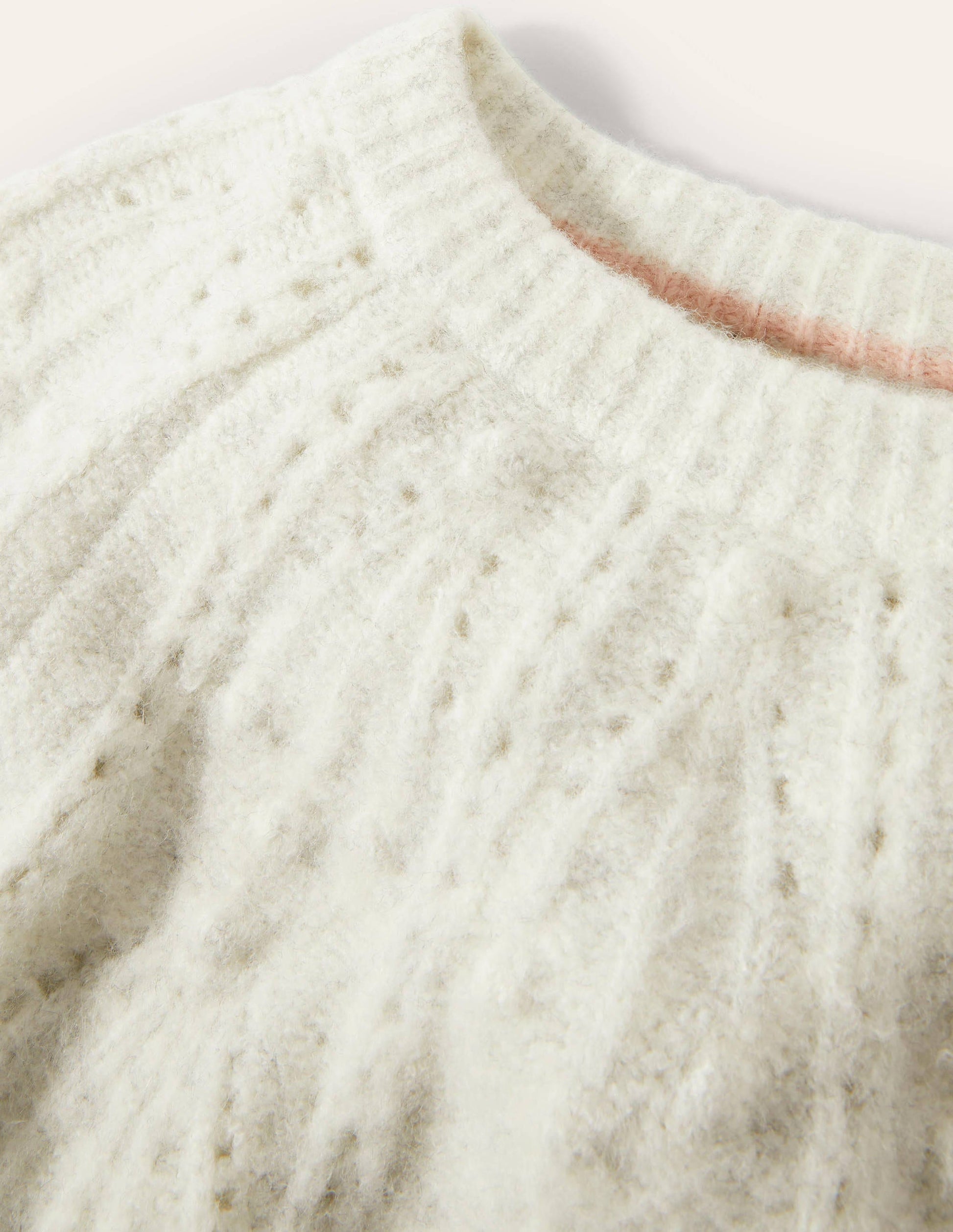 Relaxed Cable Jumper-Ivory Melange-5