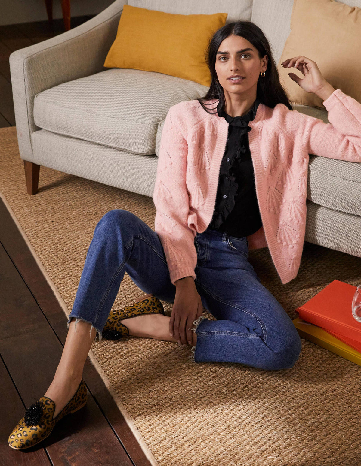 Relaxed Cable Cardigan-Milkshake - Image 1