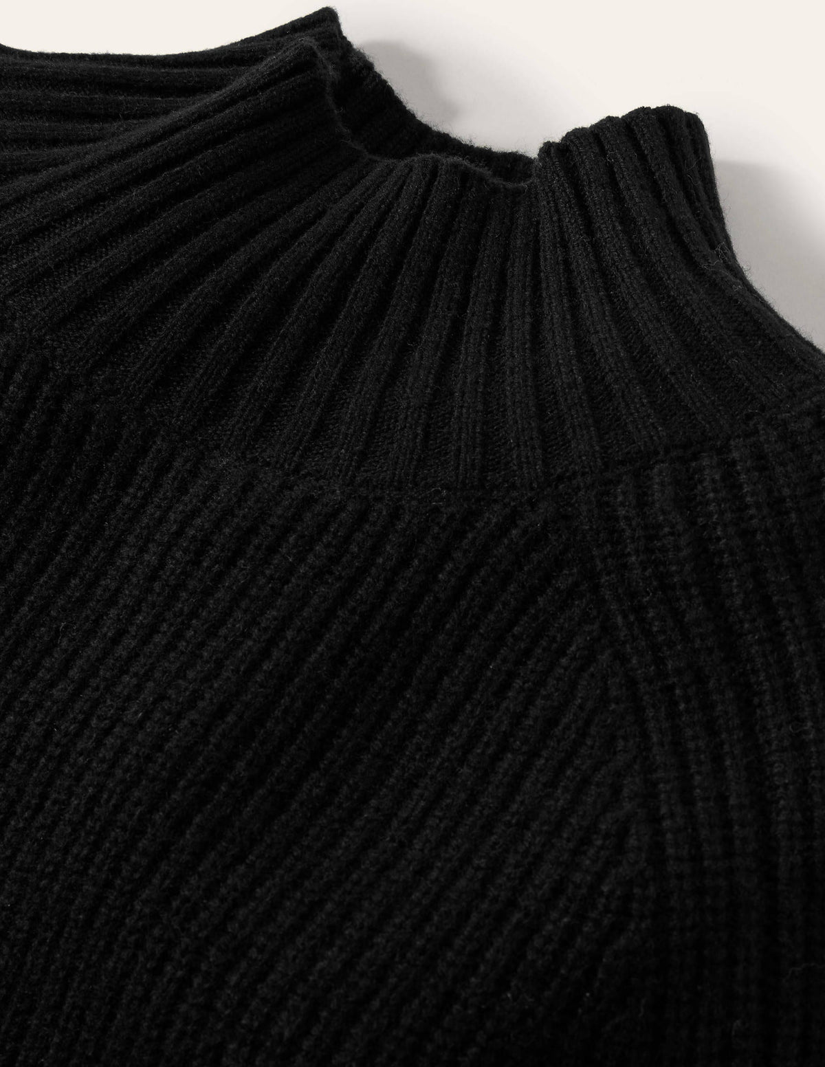 Mia Ribbed High Neck Jumper-Black-5