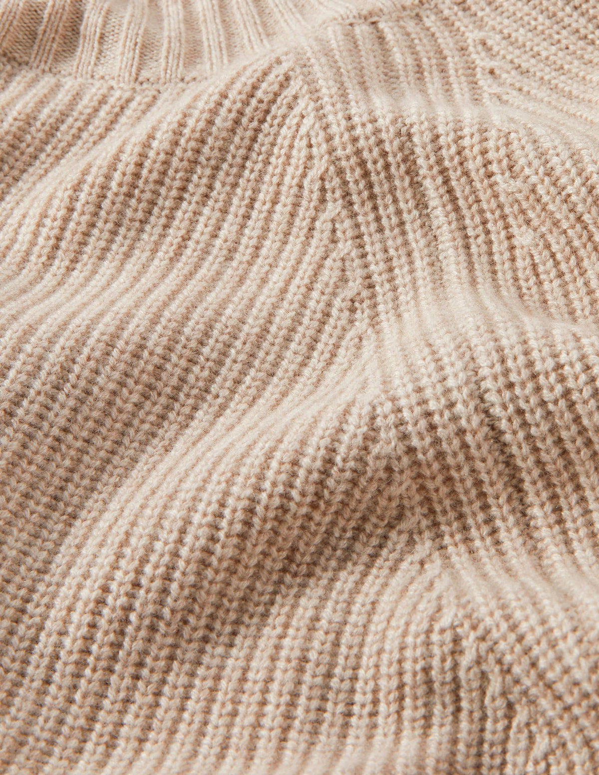 Mia Ribbed High Neck Jumper-Oatmeal Melange-4