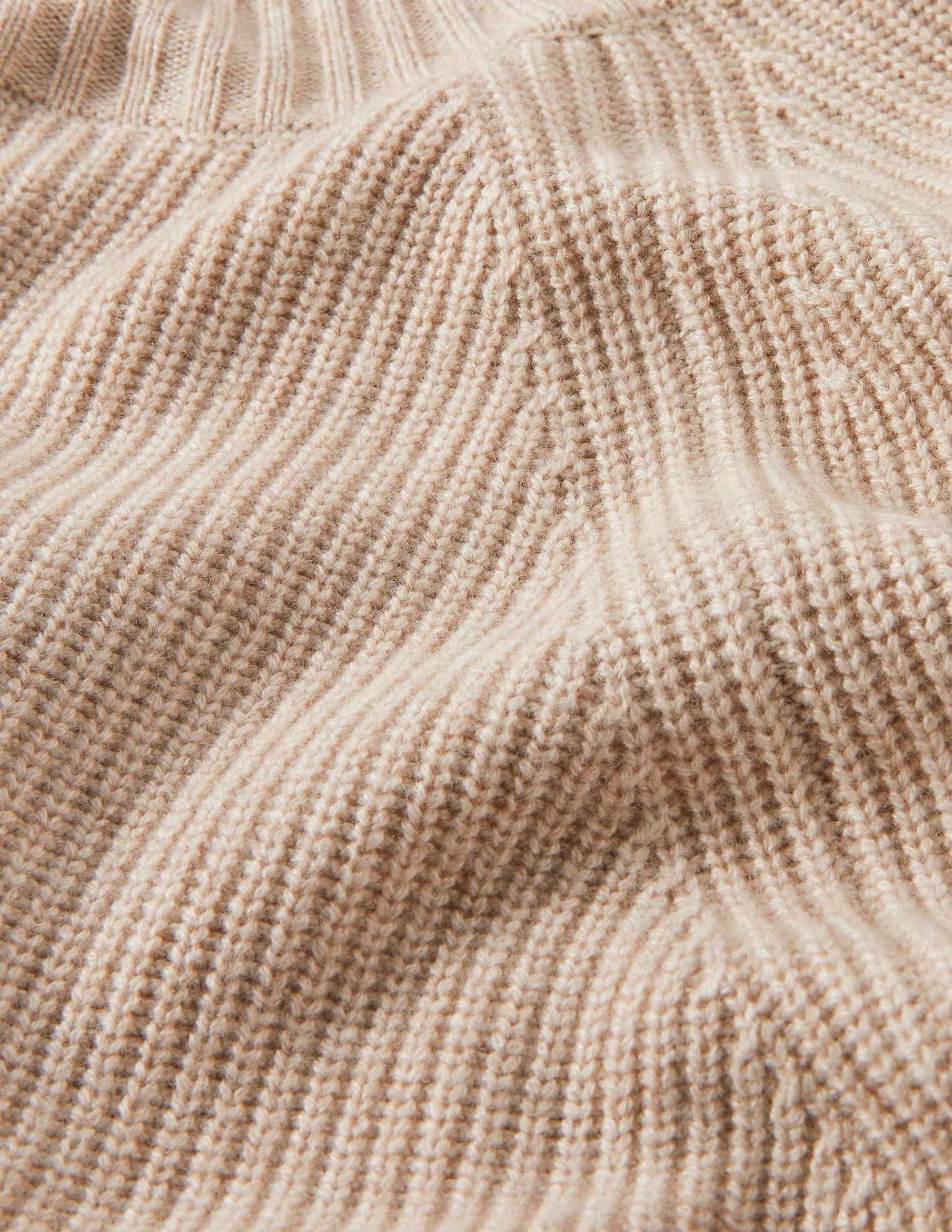 Mia Ribbed High Neck Jumper-Oatmeal Melange - Image 4