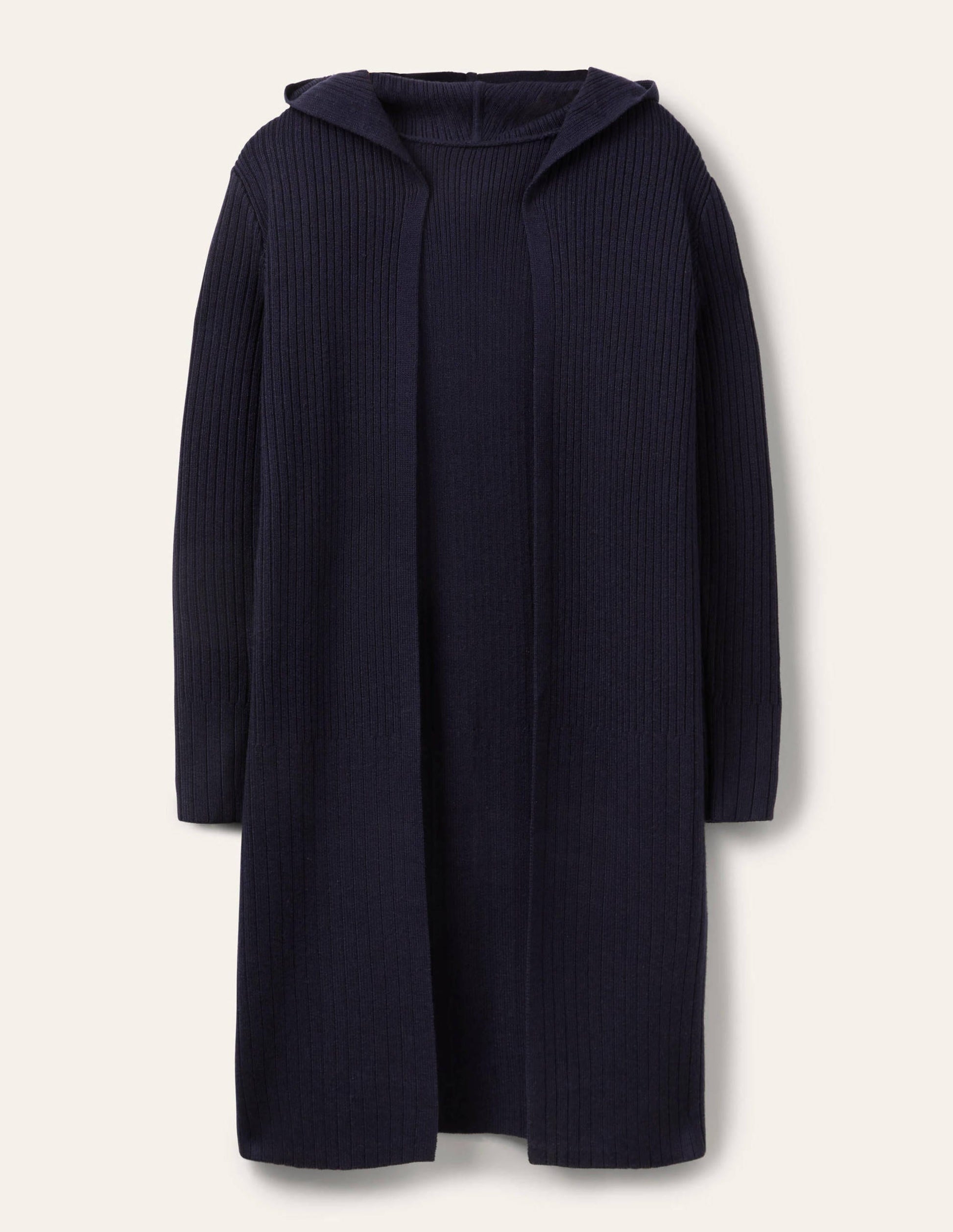 Hooded Relaxed Cardigan-Navy-6