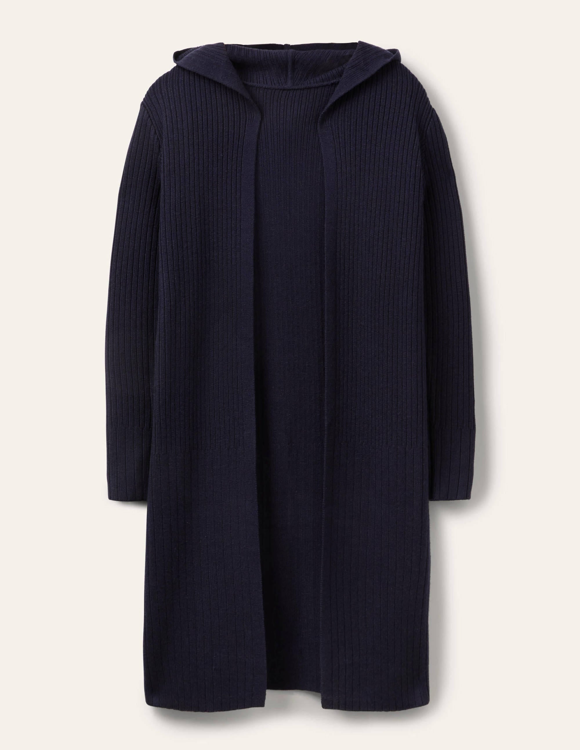 Hooded Relaxed Cardigan-Navy - Image 6
