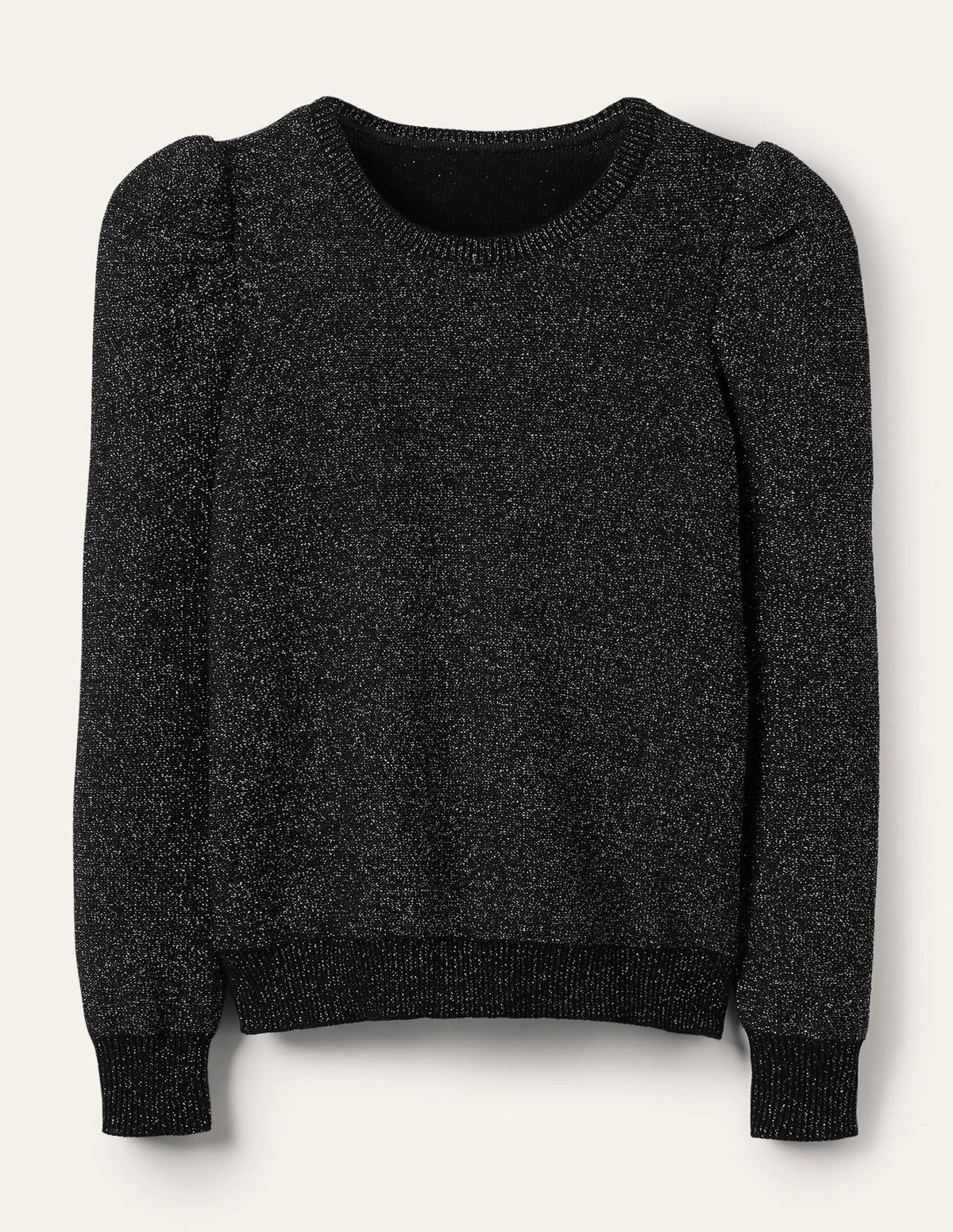 Sparkle Puff Sleeve Jumper-Black Sparkle - Image 5