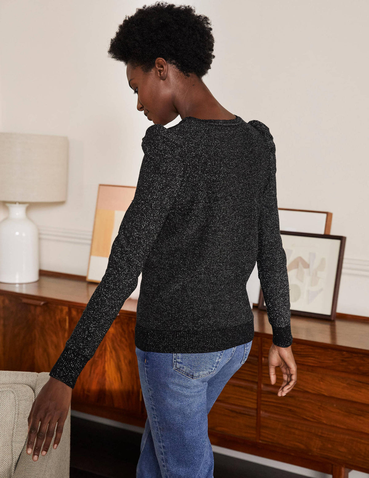 Sparkle Puff Sleeve Jumper-Black Sparkle-3
