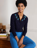 Embellished Cardigan-Navy