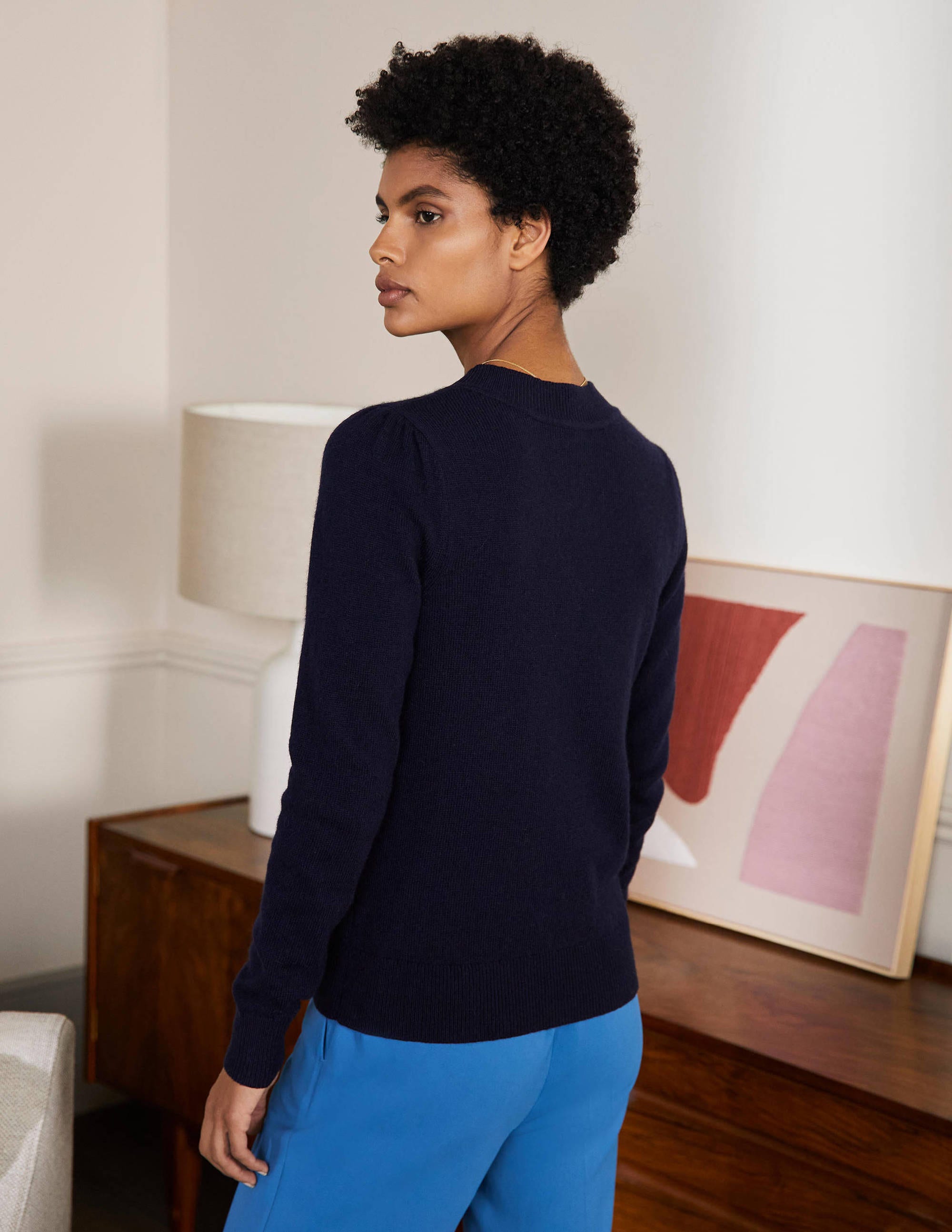 Embellished Cardigan-Navy - Image 3
