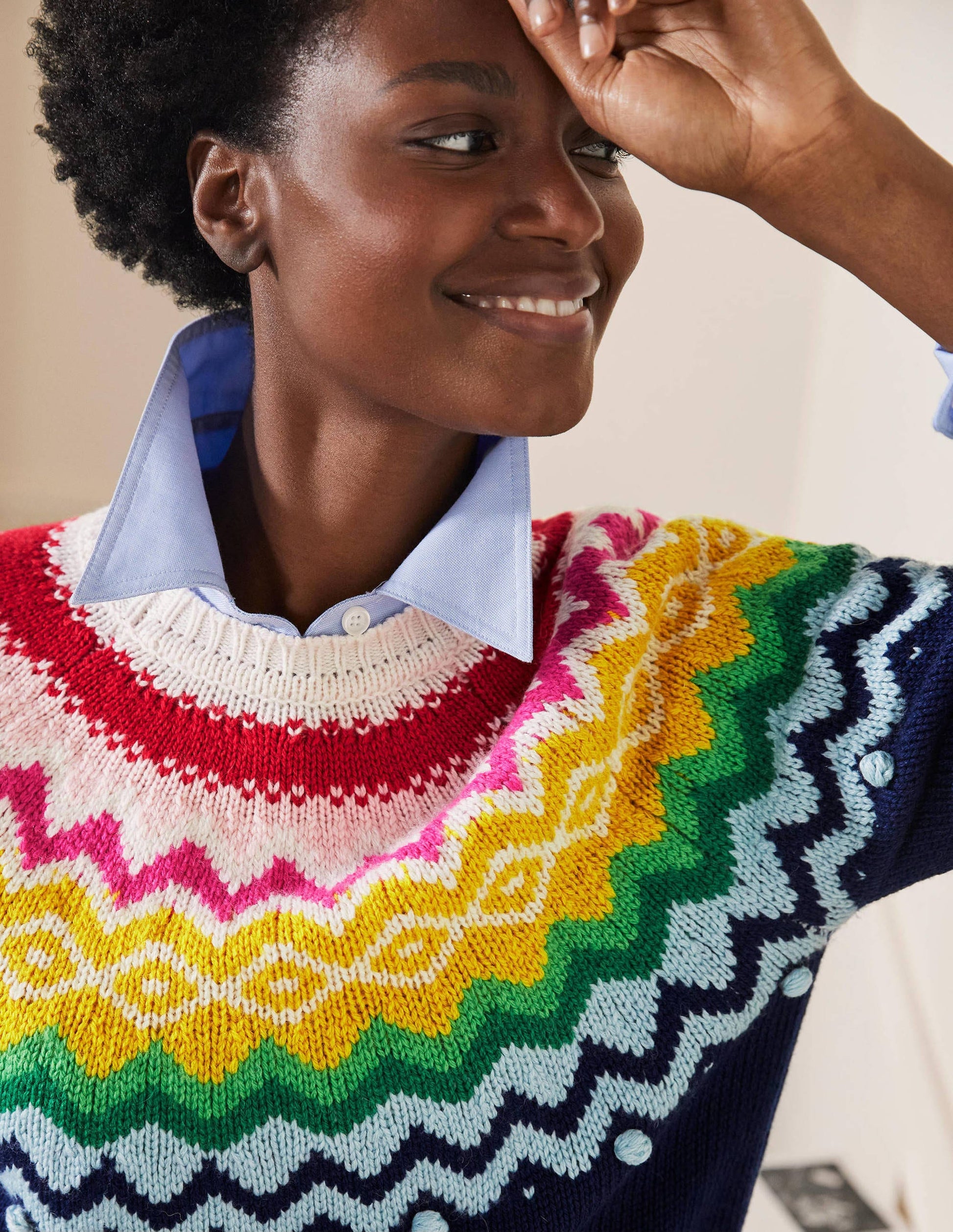 Relaxed Fair Isle Jumper-Starboard Blue-2