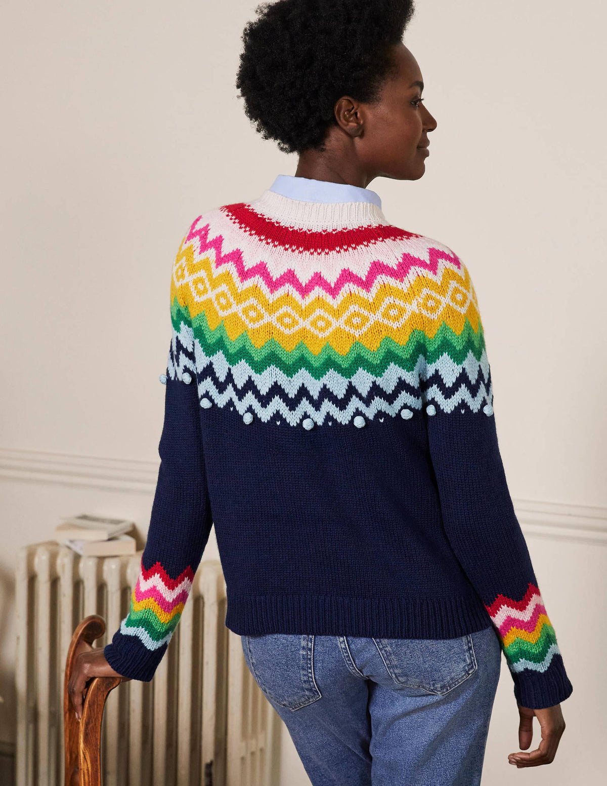 Relaxed Fair Isle Jumper-Starboard Blue - Image 3