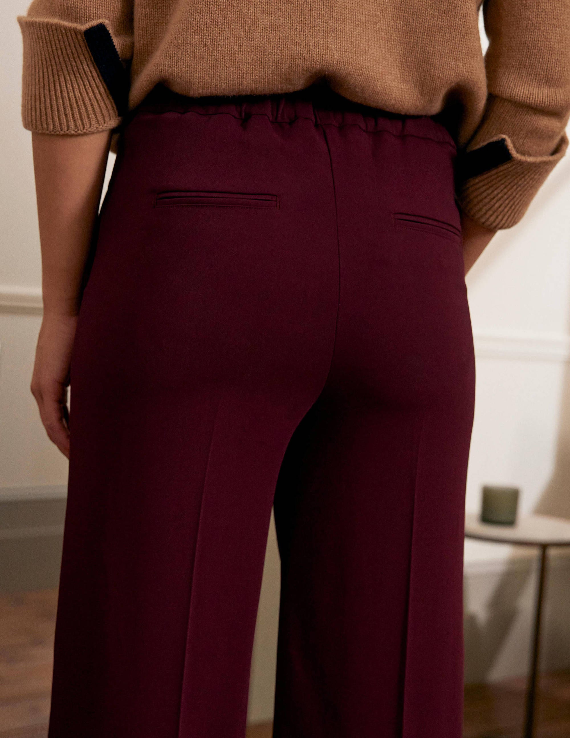 Albemarle Wide Leg Trousers-Mulled Wine - Image 4