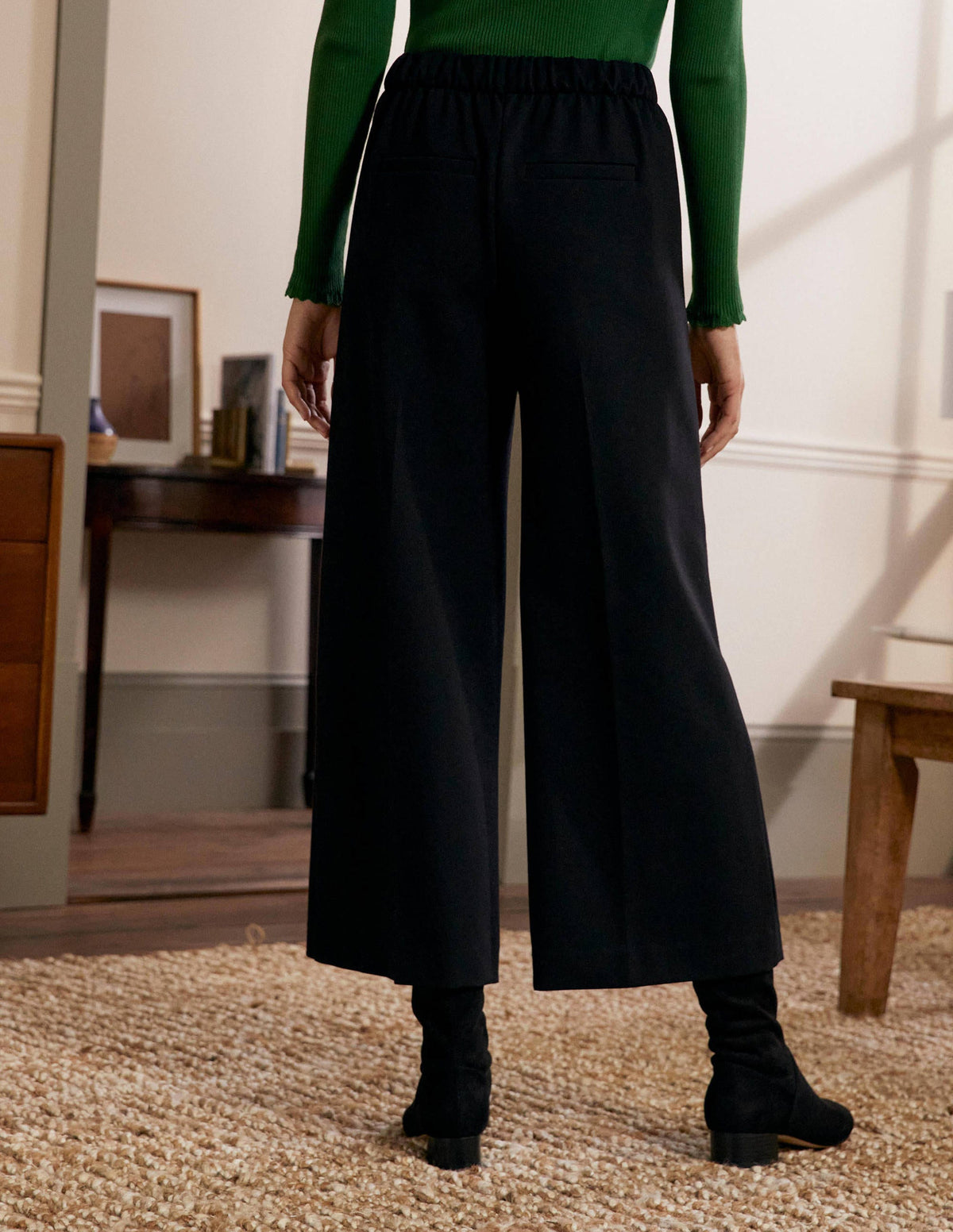 Jersey Pull-On Culottes-Black - Image 3