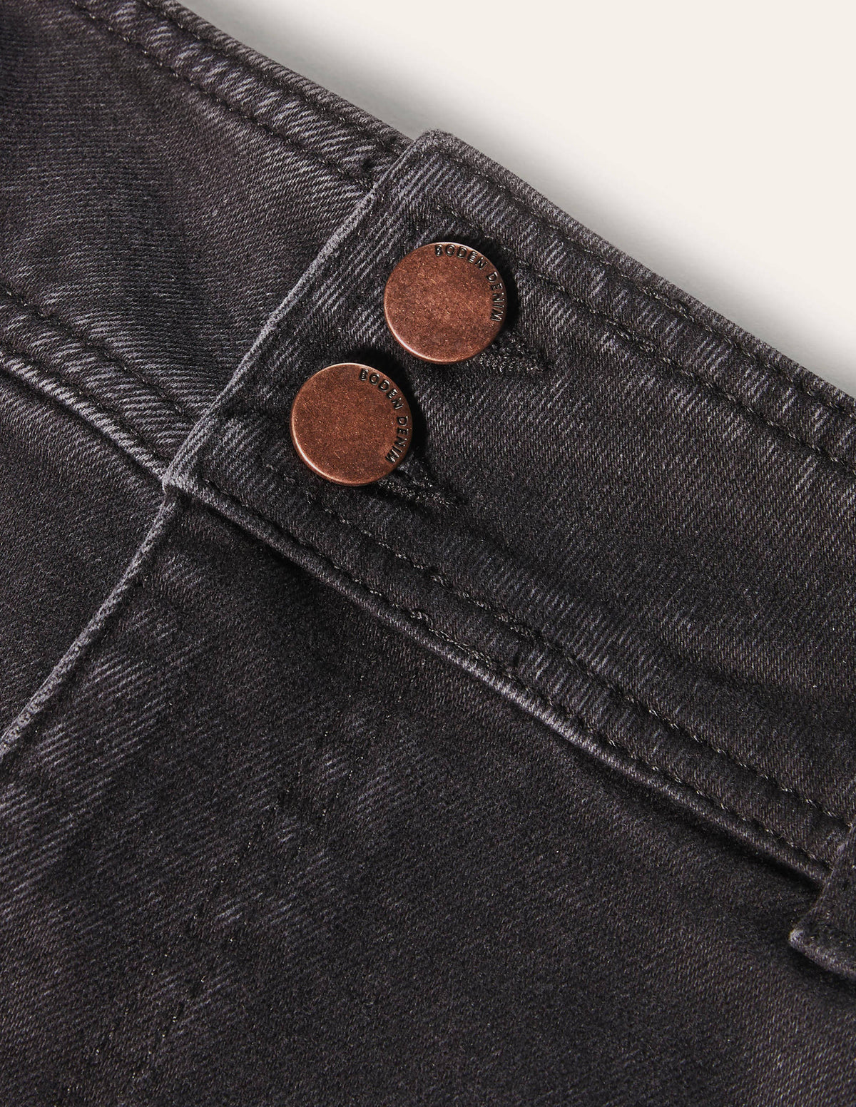 Wide Leg Denim Culottes-Washed Black - Image 5
