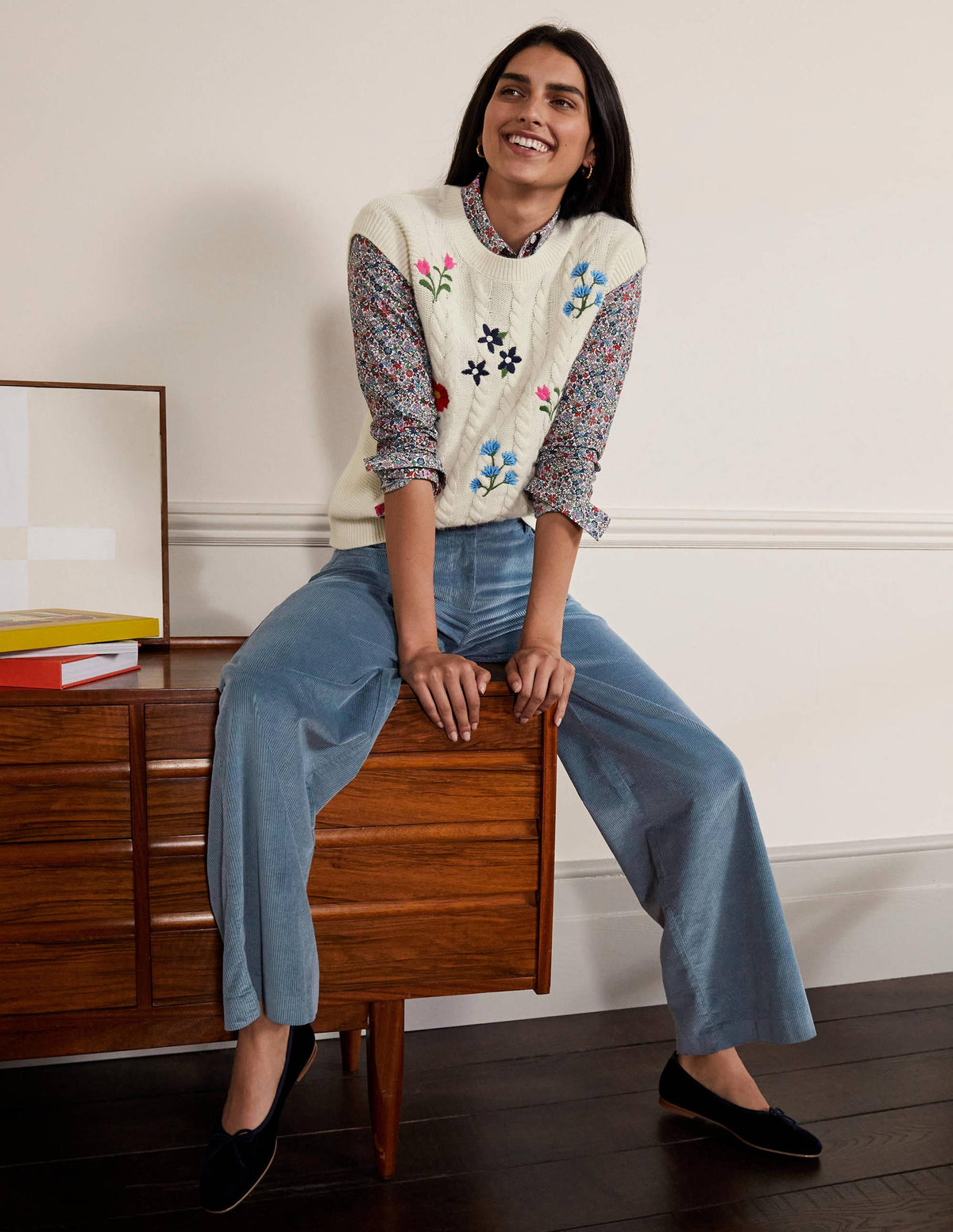Alexia Cord Trousers-Airforce - Image 4