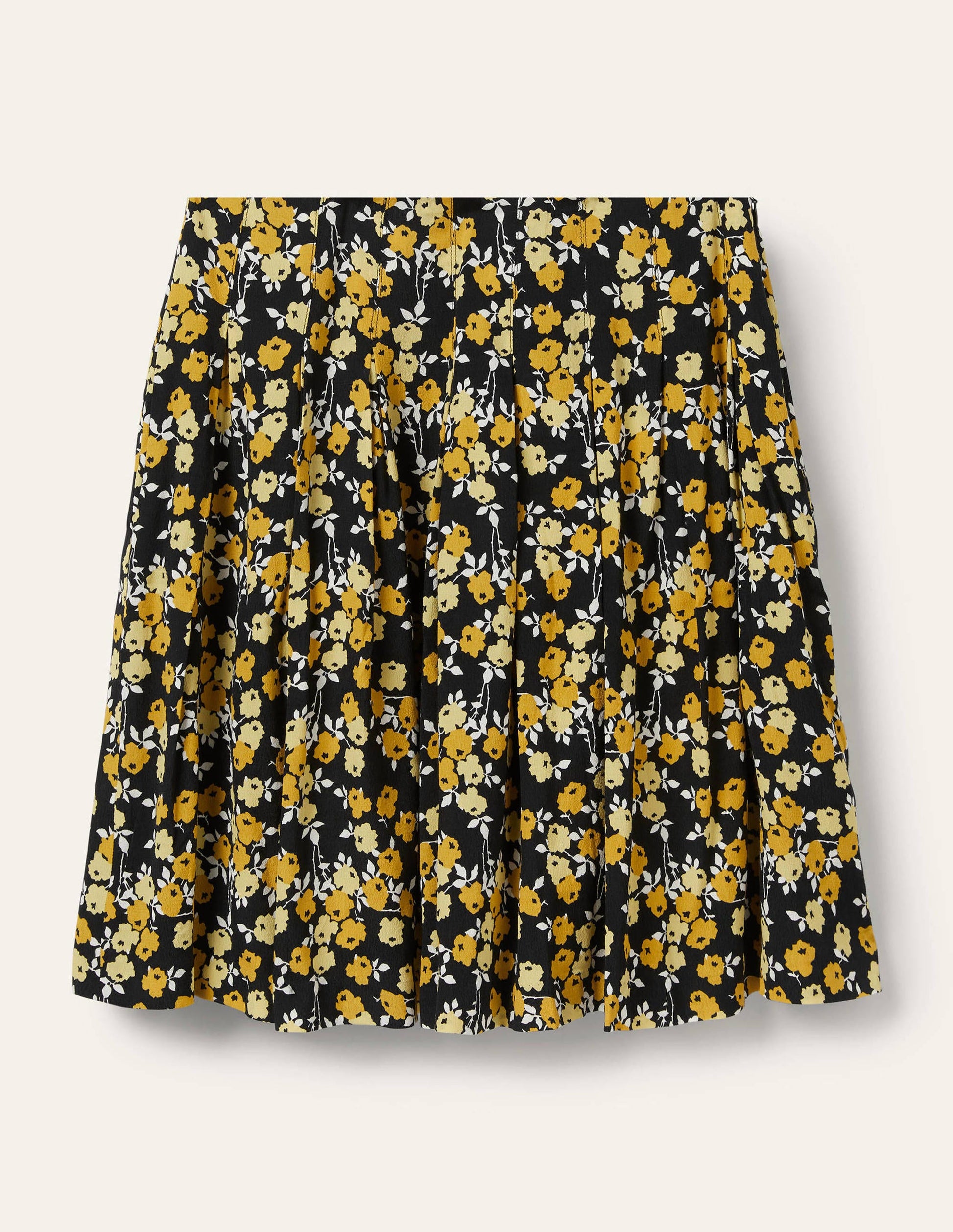 Victoria Pleated Skirt-Black, Abstract Sprig-6