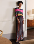 Knitted Party Skirt-Multi Lurex Stripe