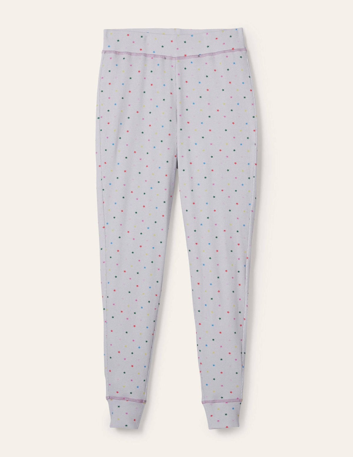Ribbed Pyjama Leggings-Grey Marl, Multi Little Star-6