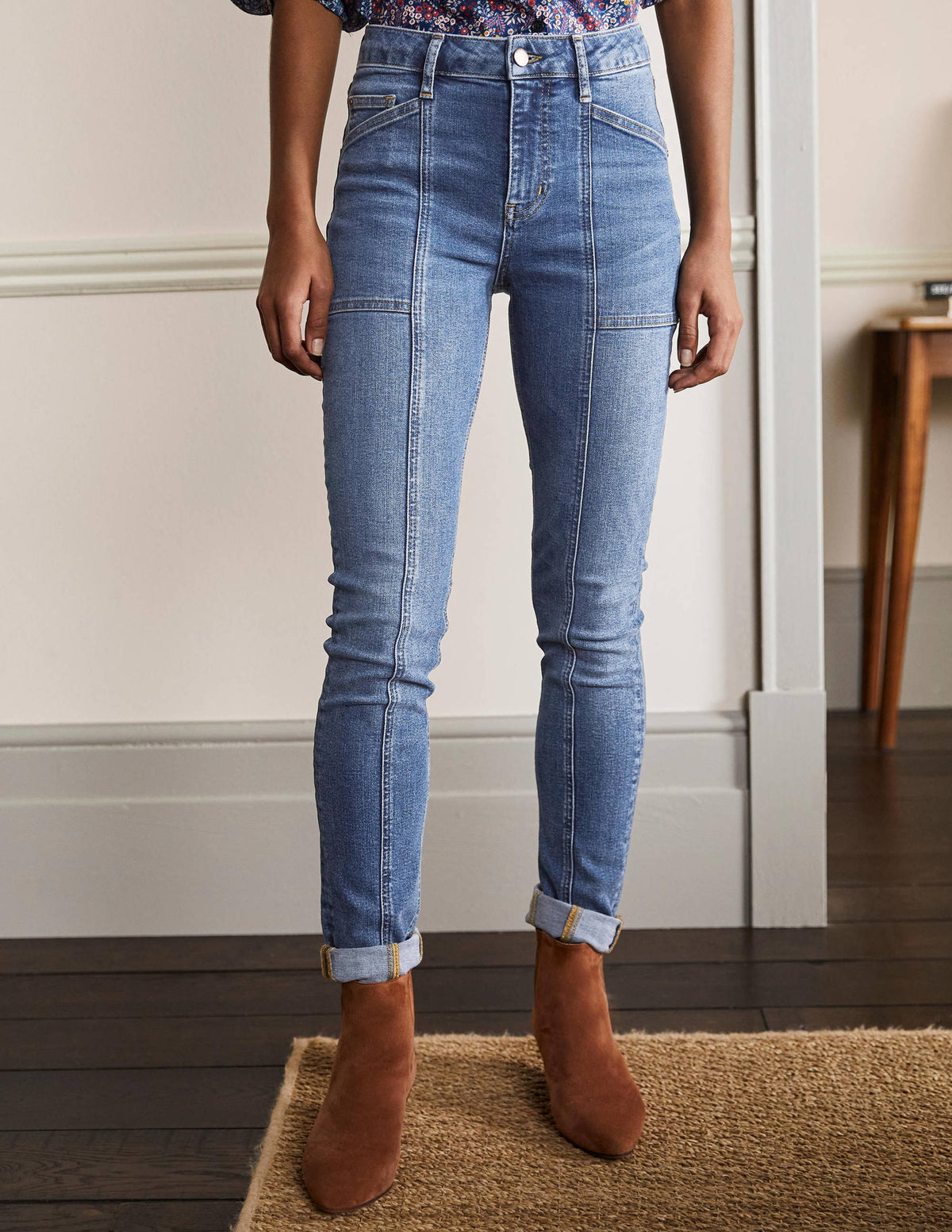 Seam Detail Skinny Jeans-Light Vintage - Image 4