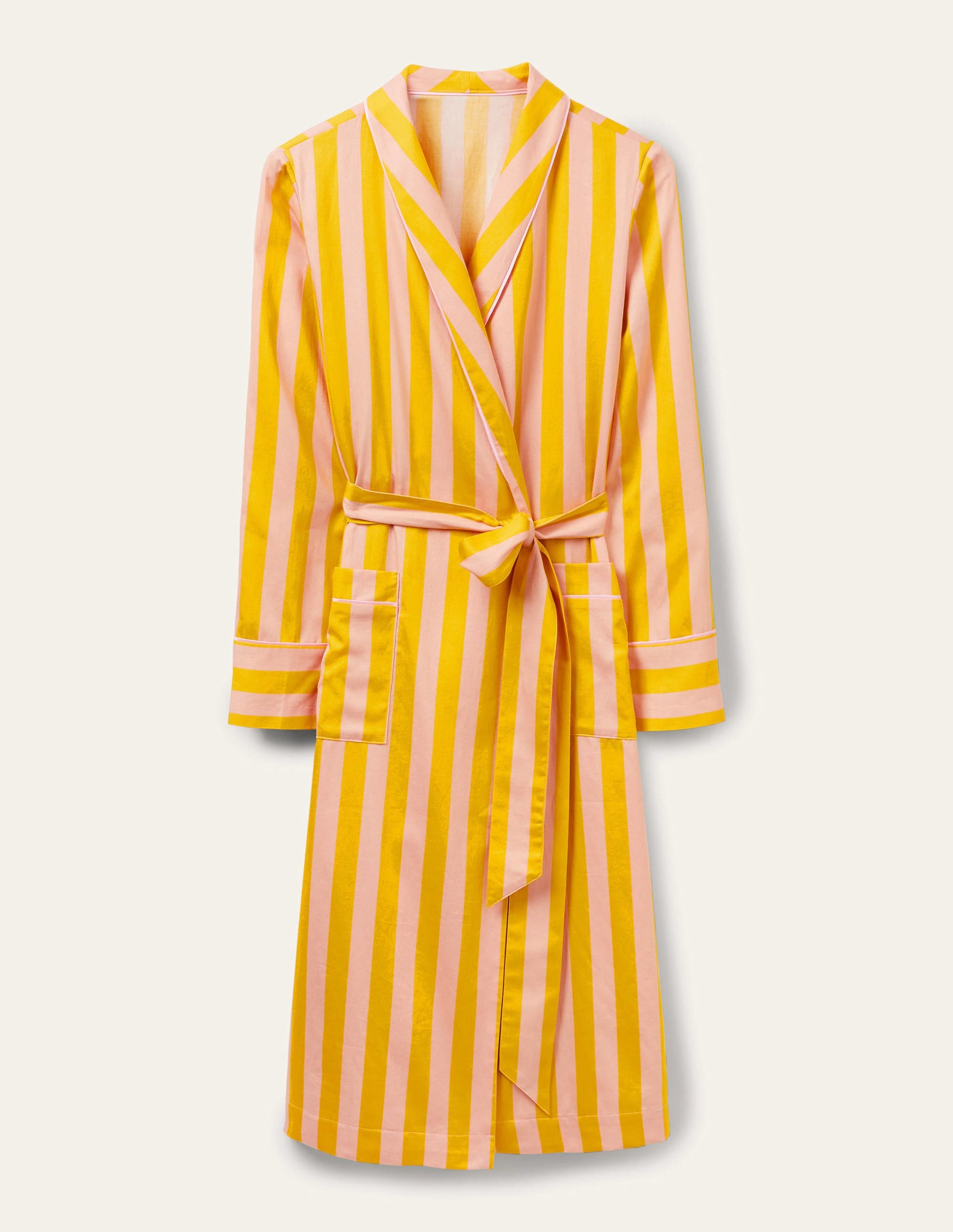 Cotton Dressing Gown-Milkshake and Wasp Stripe - Image 6