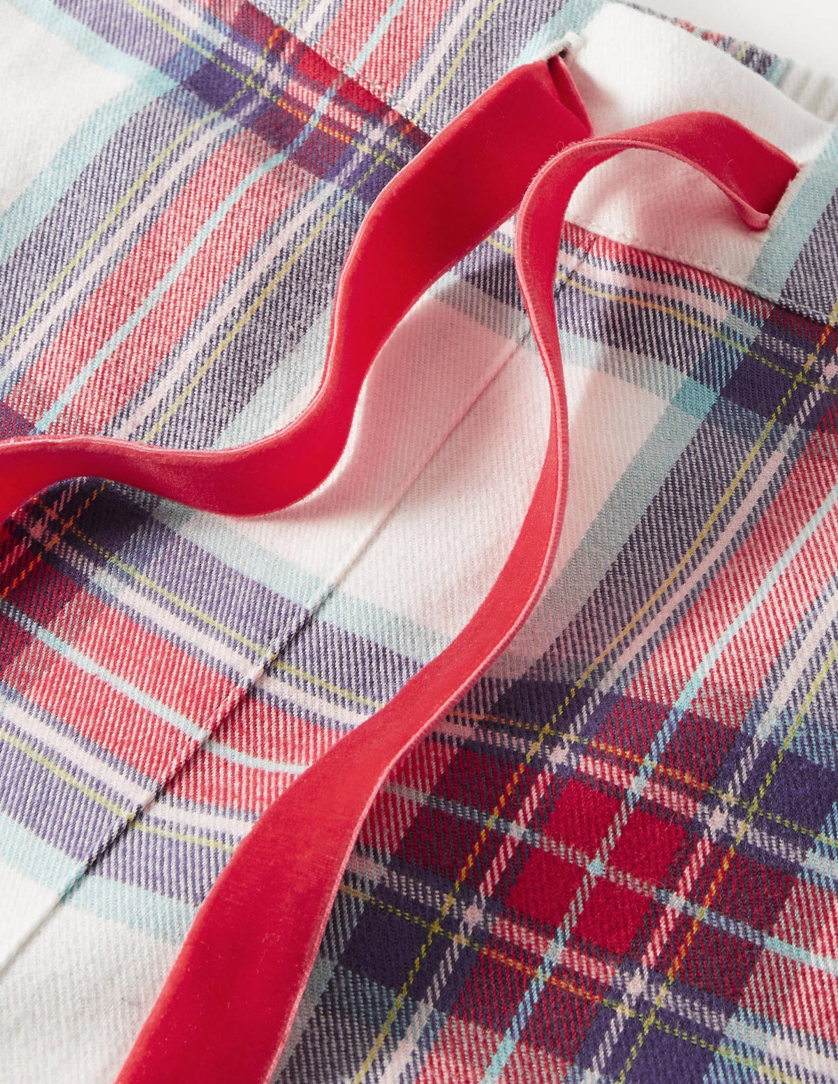 Vanessa Cosy Pyjama Set-Ivory and Rockabilly Red Check - Image 5