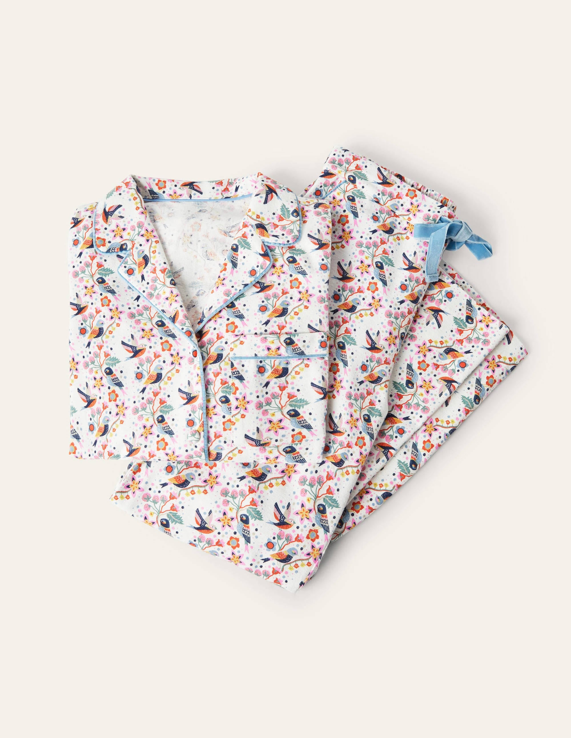 Vanessa Cosy Pyjama Set-Ivory, Pretty Bird - Image 5