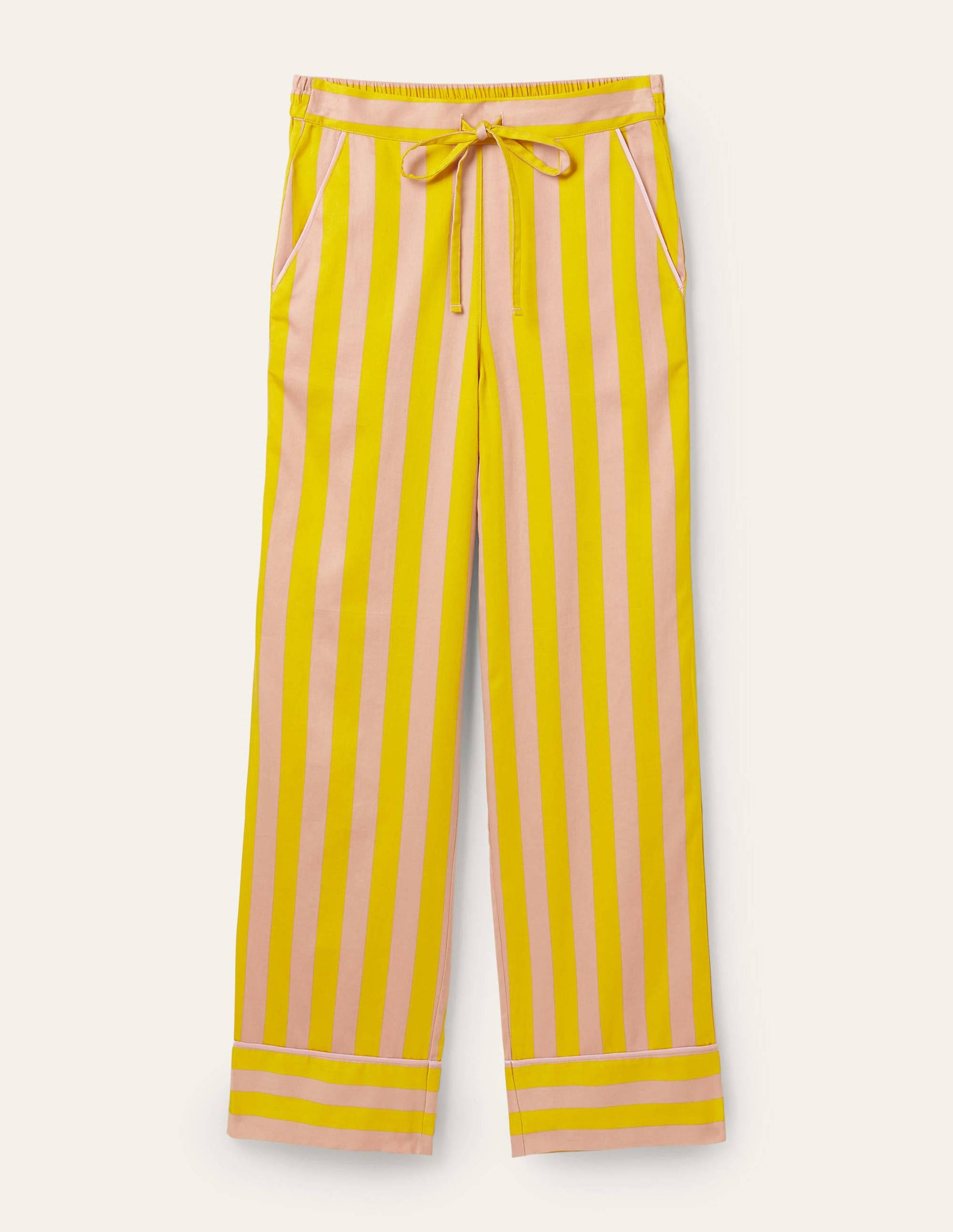 Cotton Pyjama Trousers-Milkshake and Wasp Stripe-5