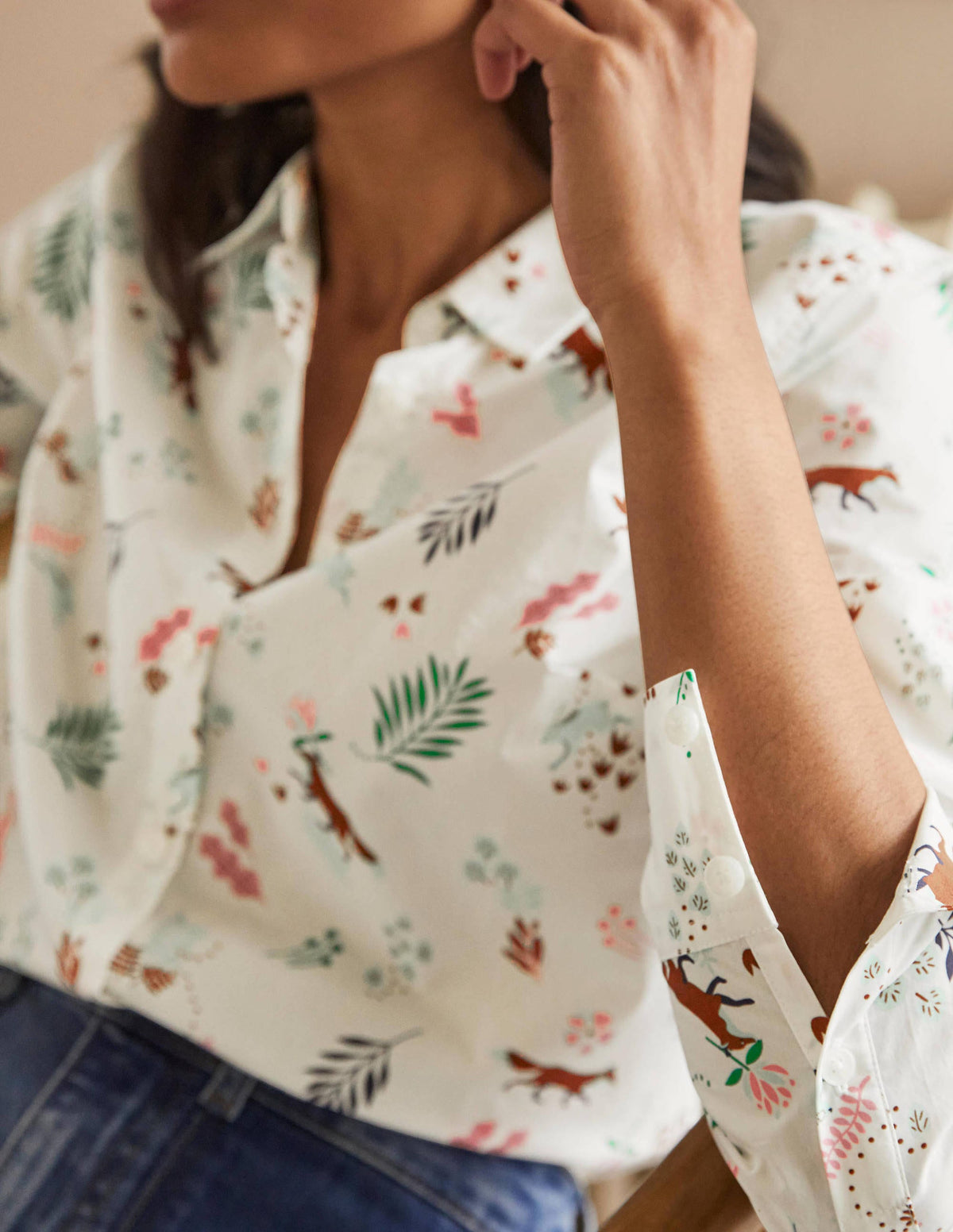 The Cotton Shirt-Ivory, Fox Forest - Image 1