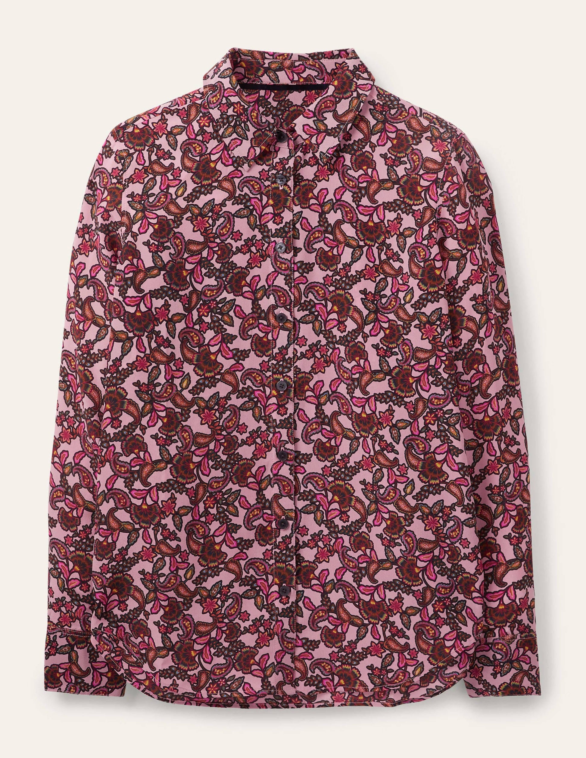 Silk Shirt-Old Rose, Exotic Floral-5