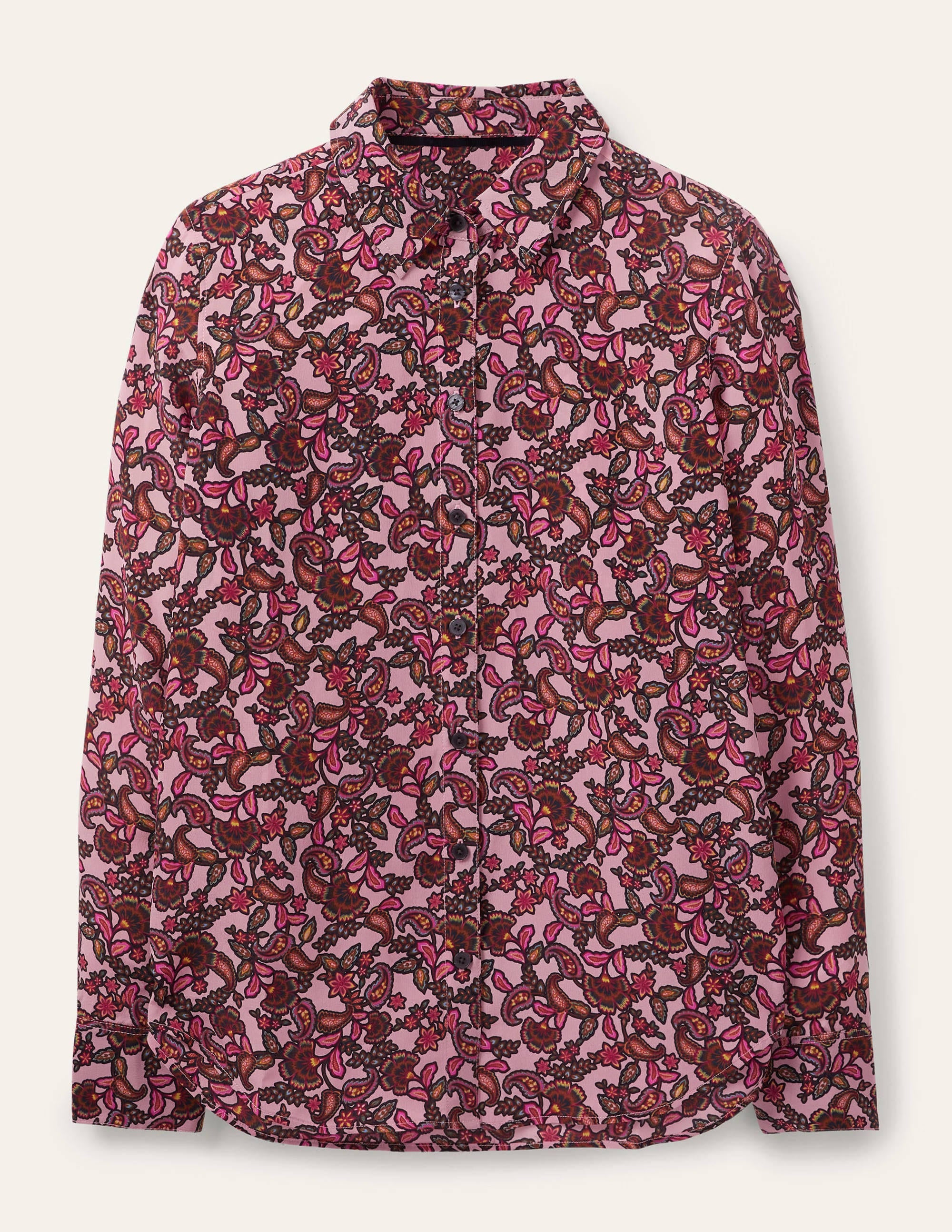 Silk Shirt-Old Rose, Exotic Floral - Image 5