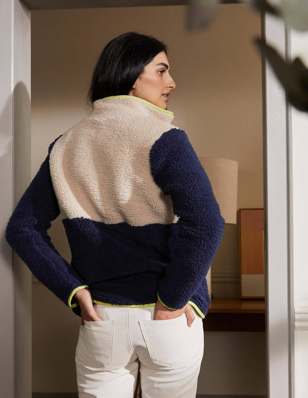 Greta Fleece-Navy / Ecru-2